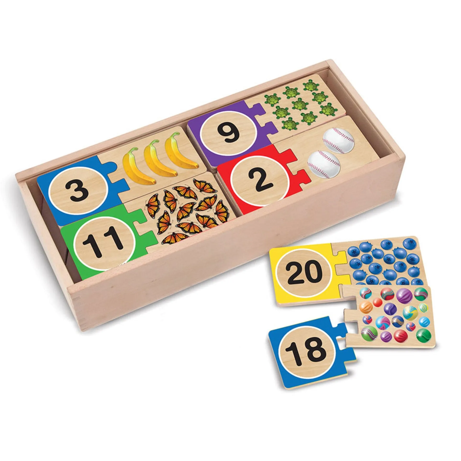 Melissa & Doug Self-Correcting Wooden Number Puzzles - Engaging Counting Game