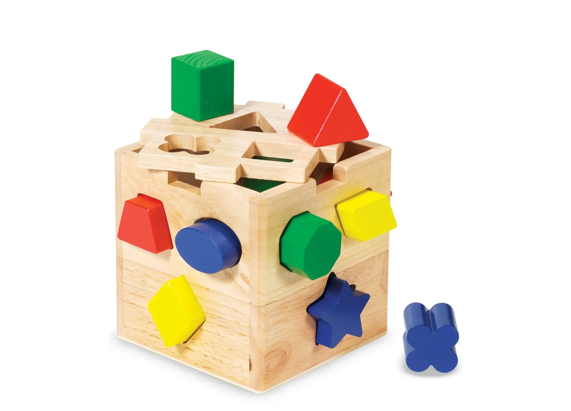 Melissa & Doug Shape Sorting Cube - Educational Classic Wooden Toy