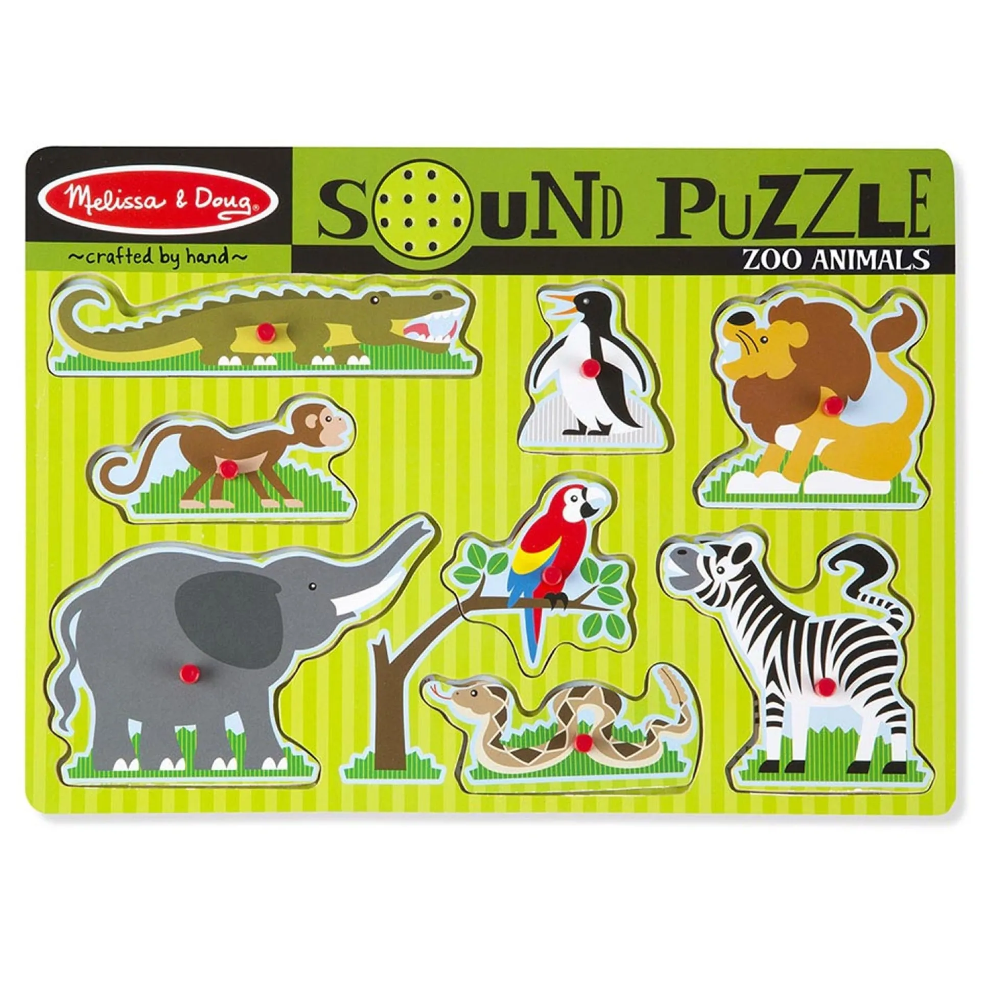 Melissa & Doug Zoo Animals 8-Piece Wooden Sound Puzzle
