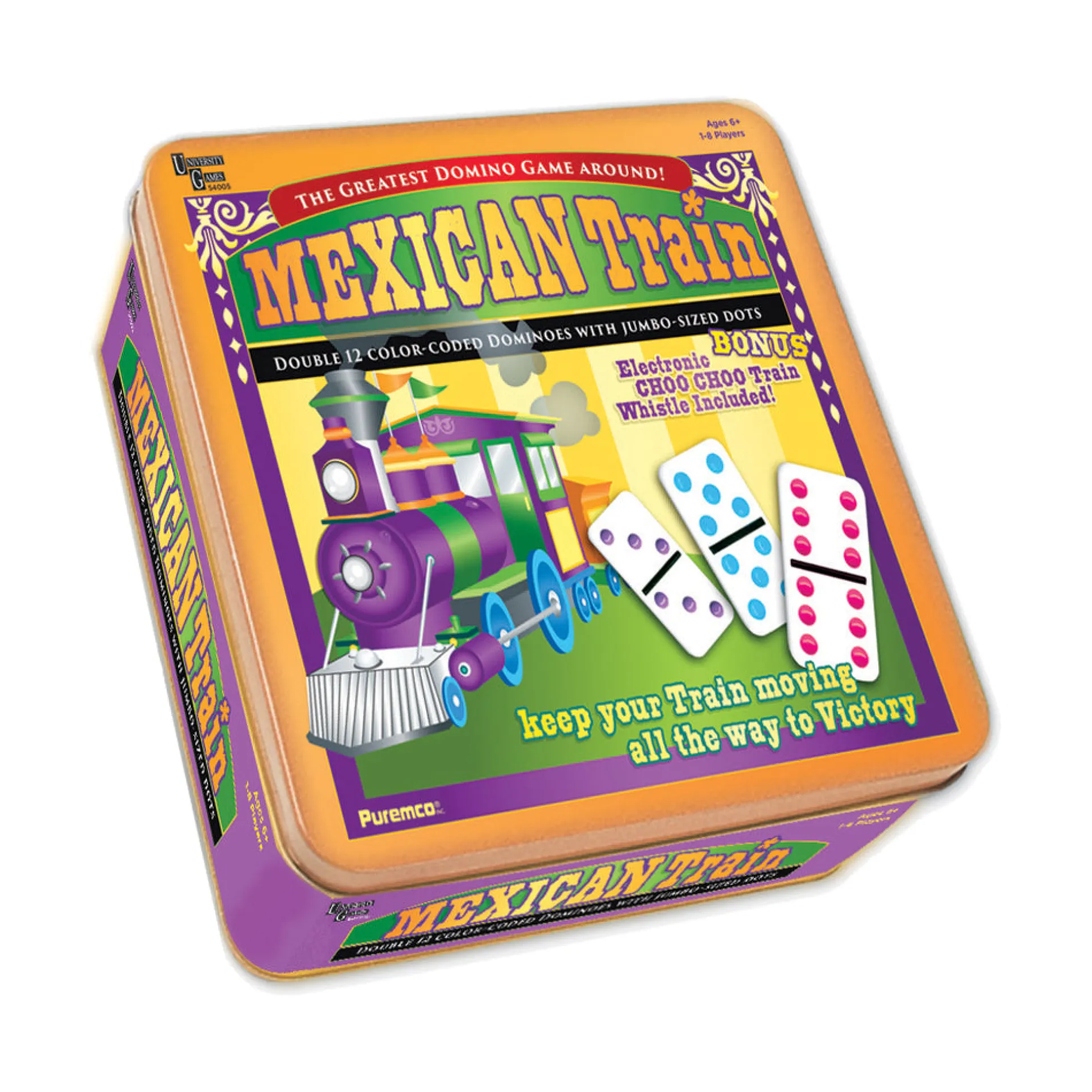 Mexican Train Double 12 Color Dot Dominoes Game Set - Professional Size