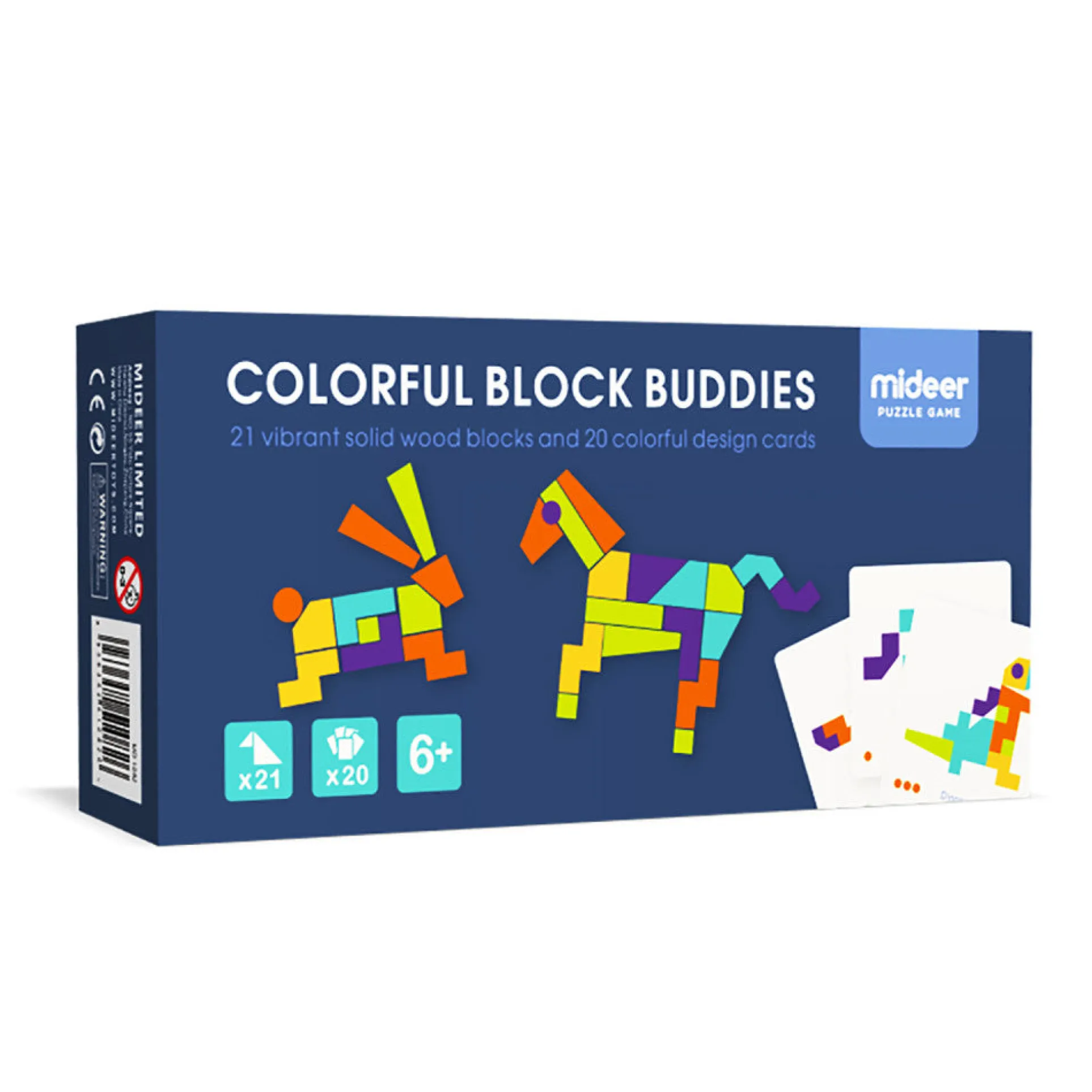 MiDeer 41-Piece Wooden Geometric Imagination Puzzle Set