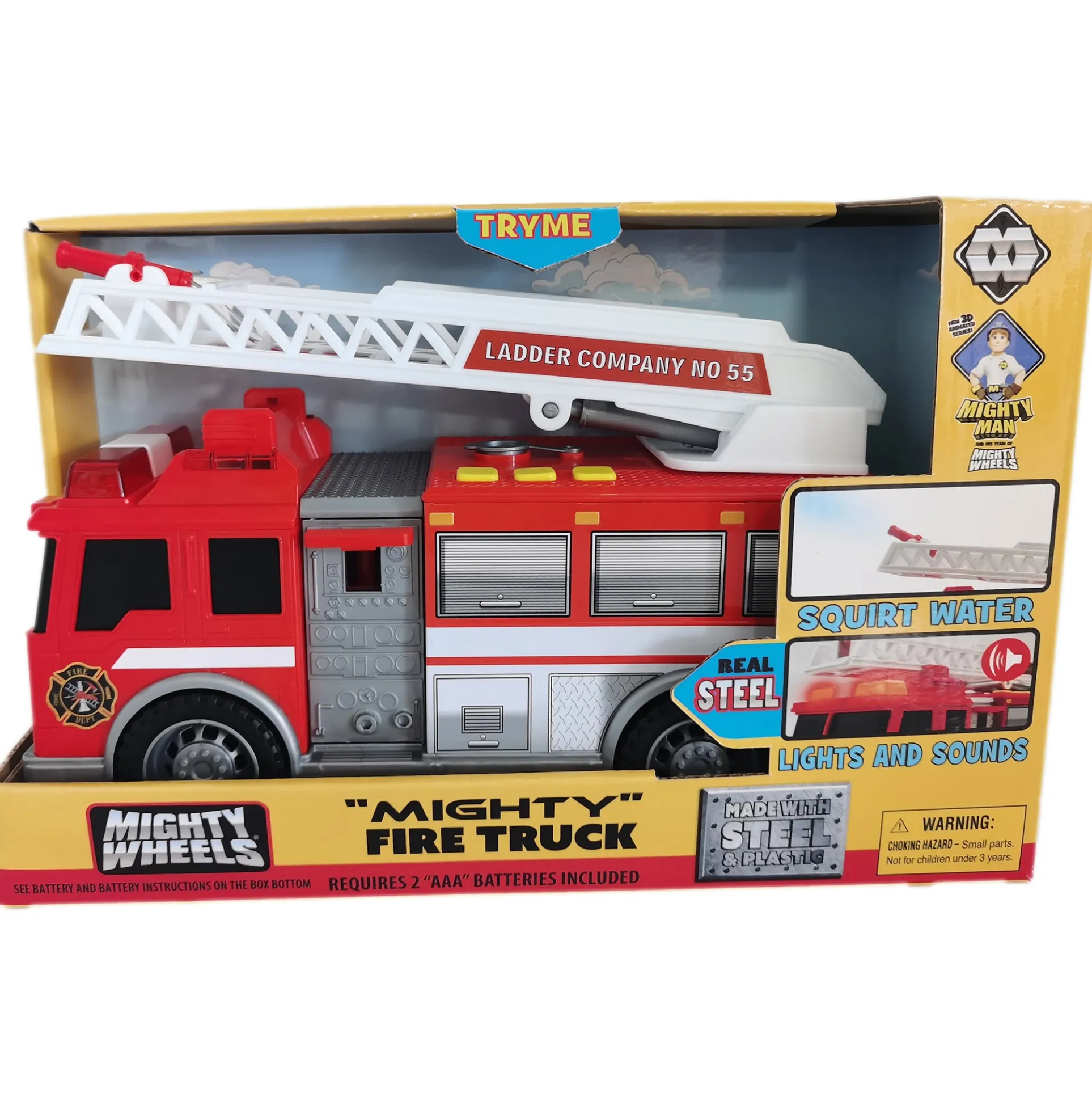 Mighty Wheels Mighty 10" Fire Truck with Sounds, Lights & Water Action