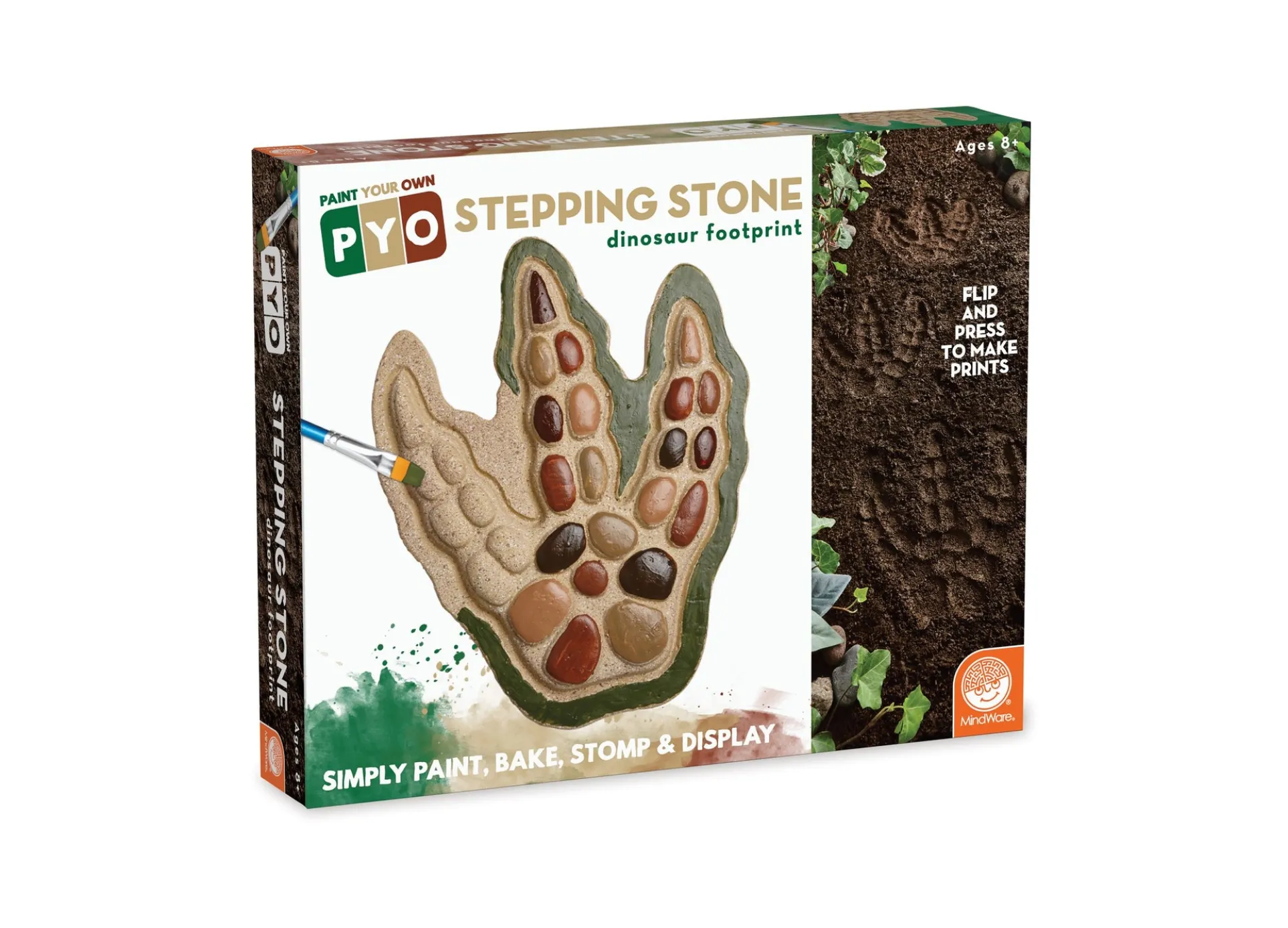 MindWare Dinosaur Footprint Paint-Your-Own Stepping Stone Kit