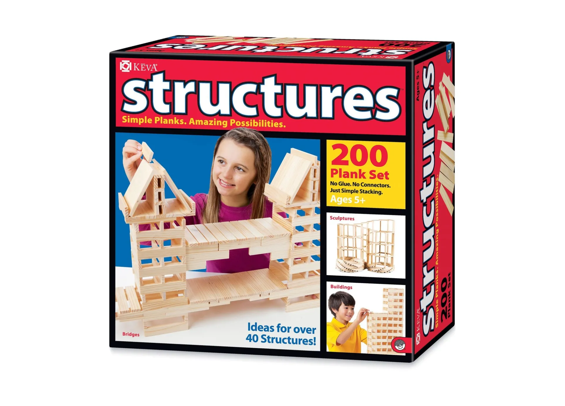 MindWare KEVA Structures 200 Pine Plank Set - STEM Building Toy