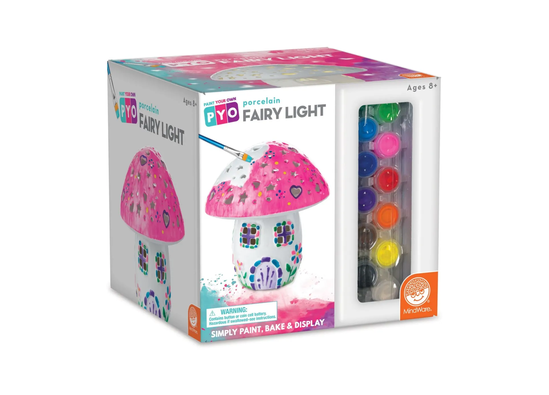MindWare Paint Your Own Porcelain Fairy House Light Kit