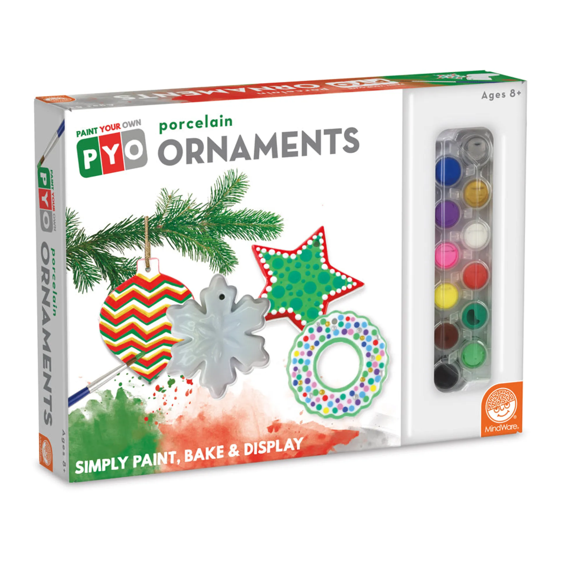 MindWare Paint Your Own Porcelain Christmas Ornaments Craft Kit