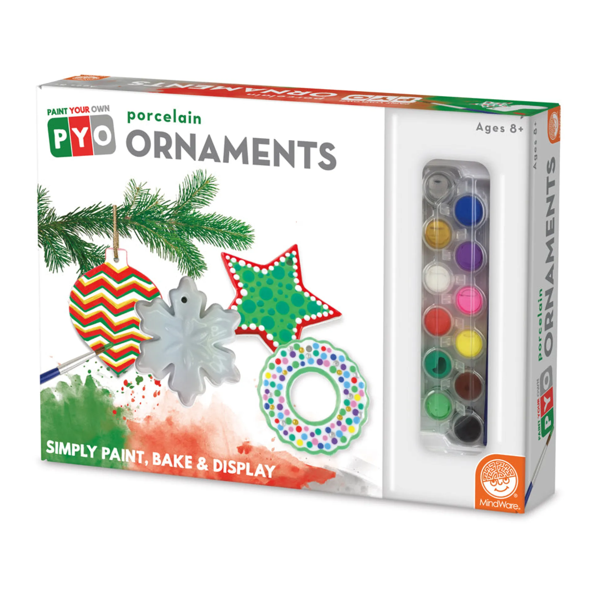 MindWare Paint Your Own Porcelain Christmas Ornaments Craft Kit