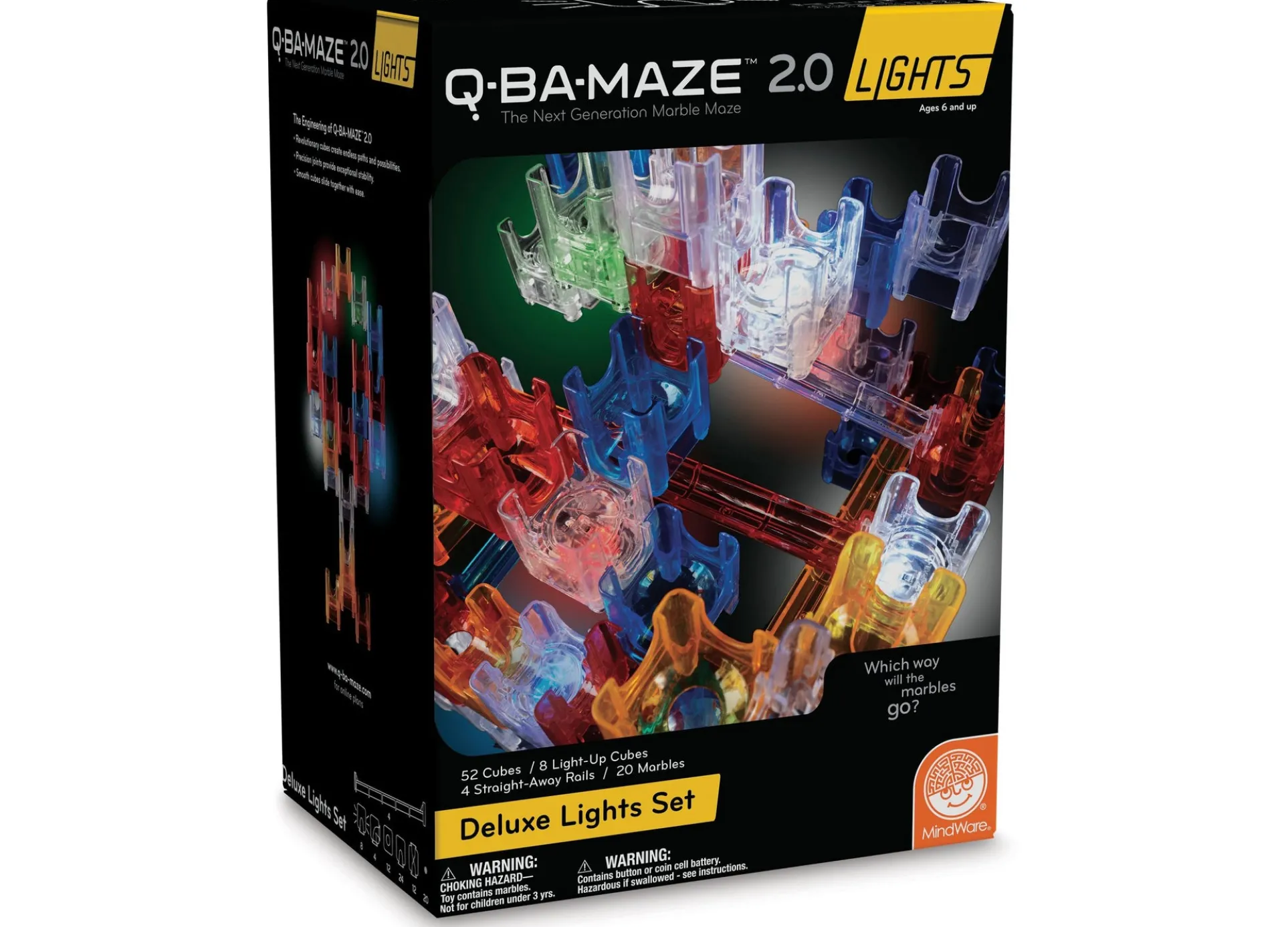 MindWare Q-BA-MAZE 2.0 Deluxe Lights Set - Interactive Marble Maze