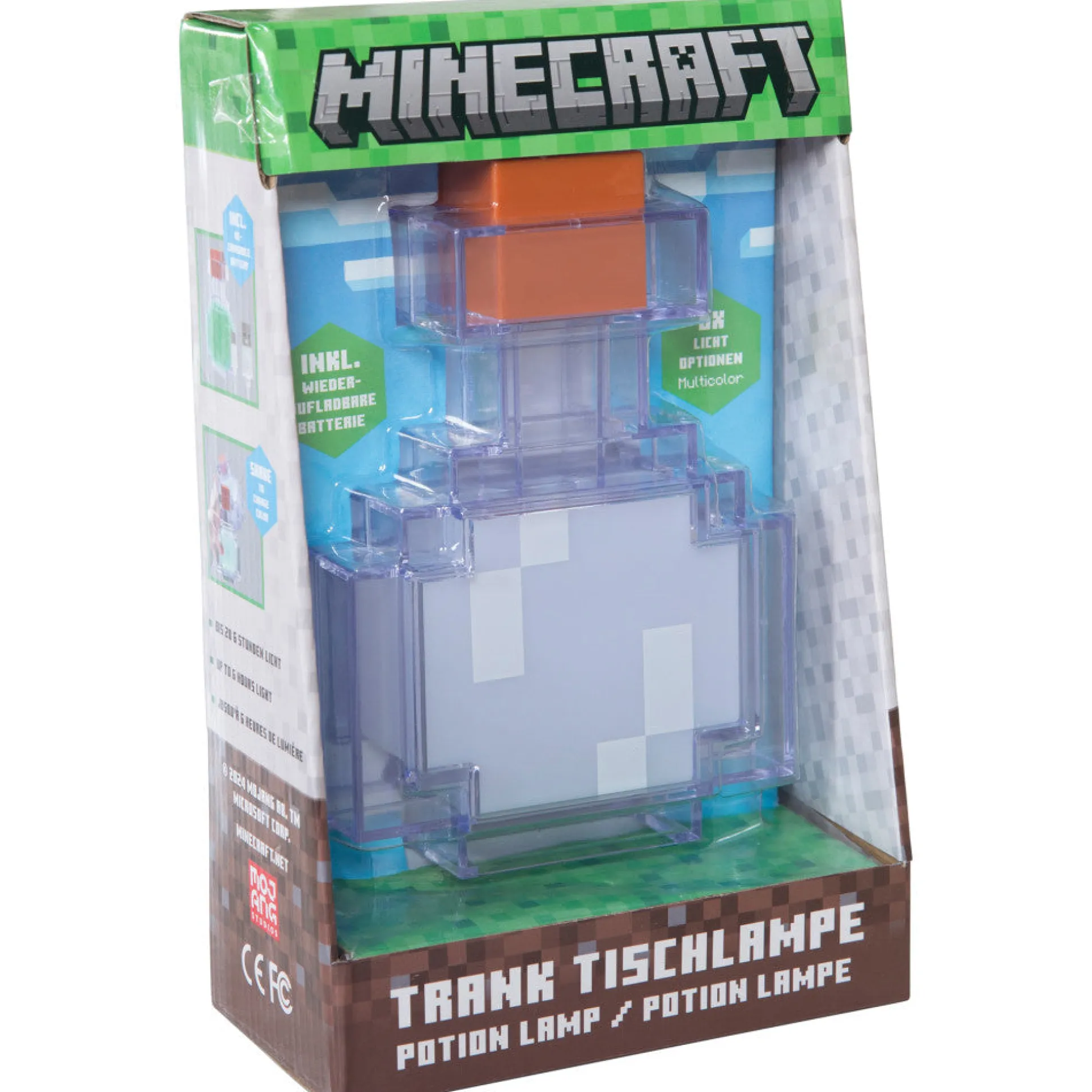 Minecraft Potion-Shaped LED Night Lamp - Vibrant 7" Light with 8 Color Modes