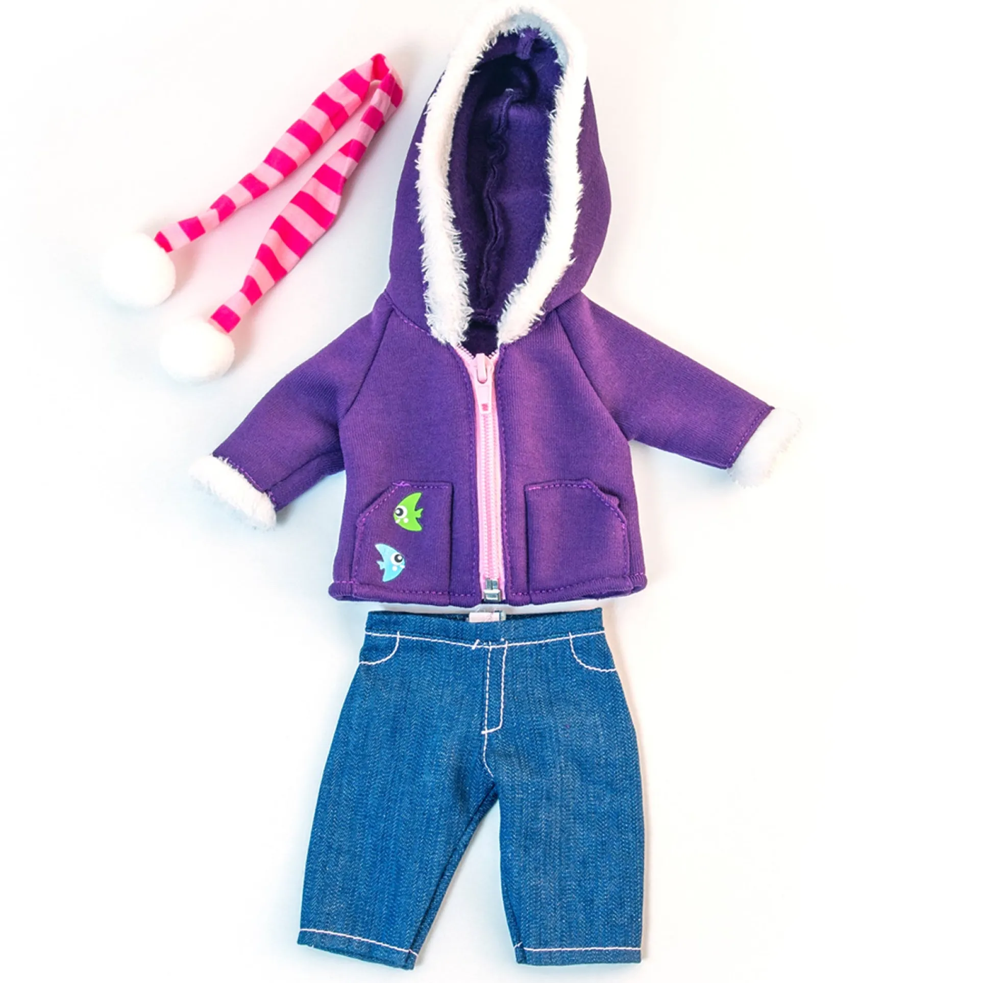 Miniland Cold Weather Purple Fleece Doll Outfit for 12-5/8" Dolls
