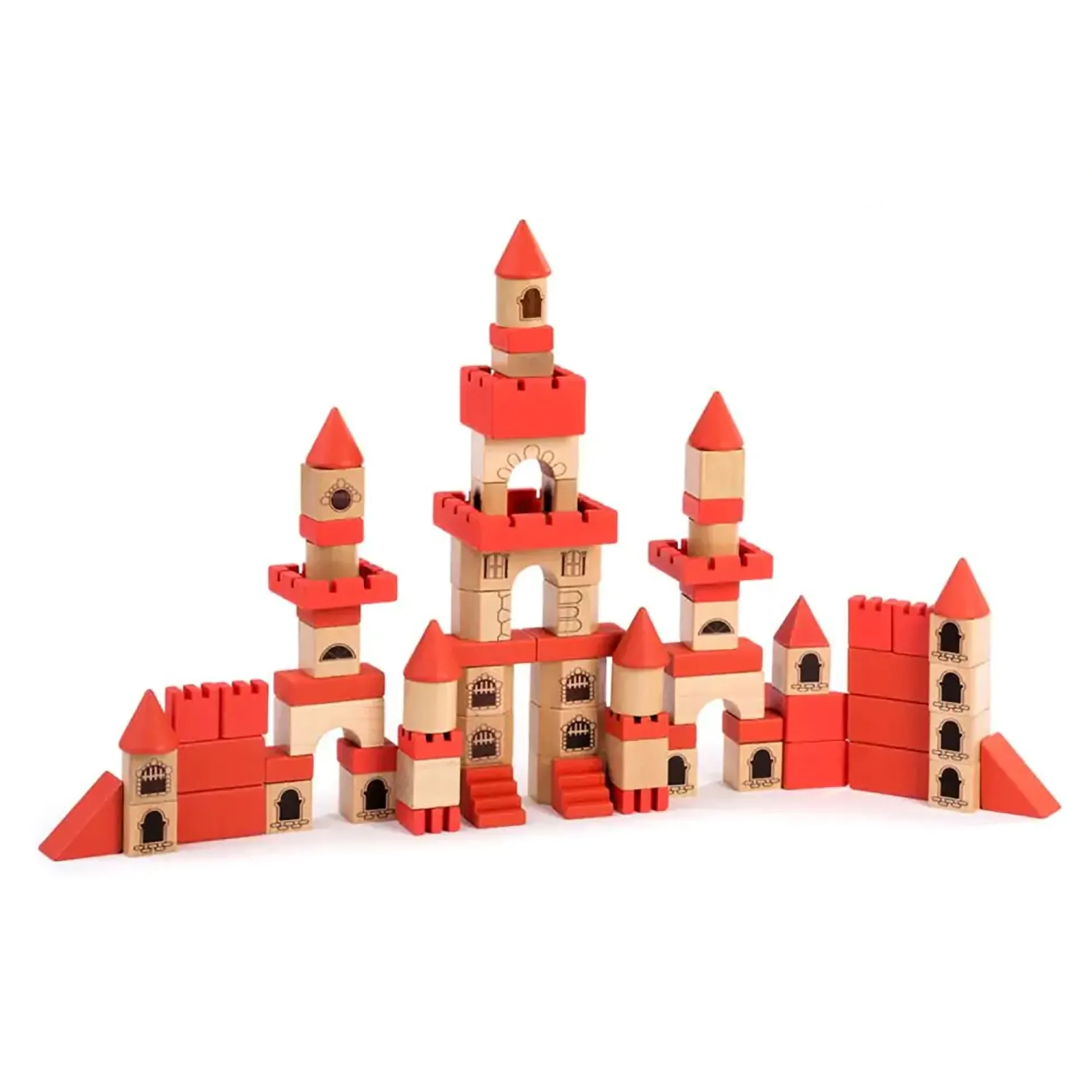 Miniland Eco-Friendly Wooden Stacking Castle Playset