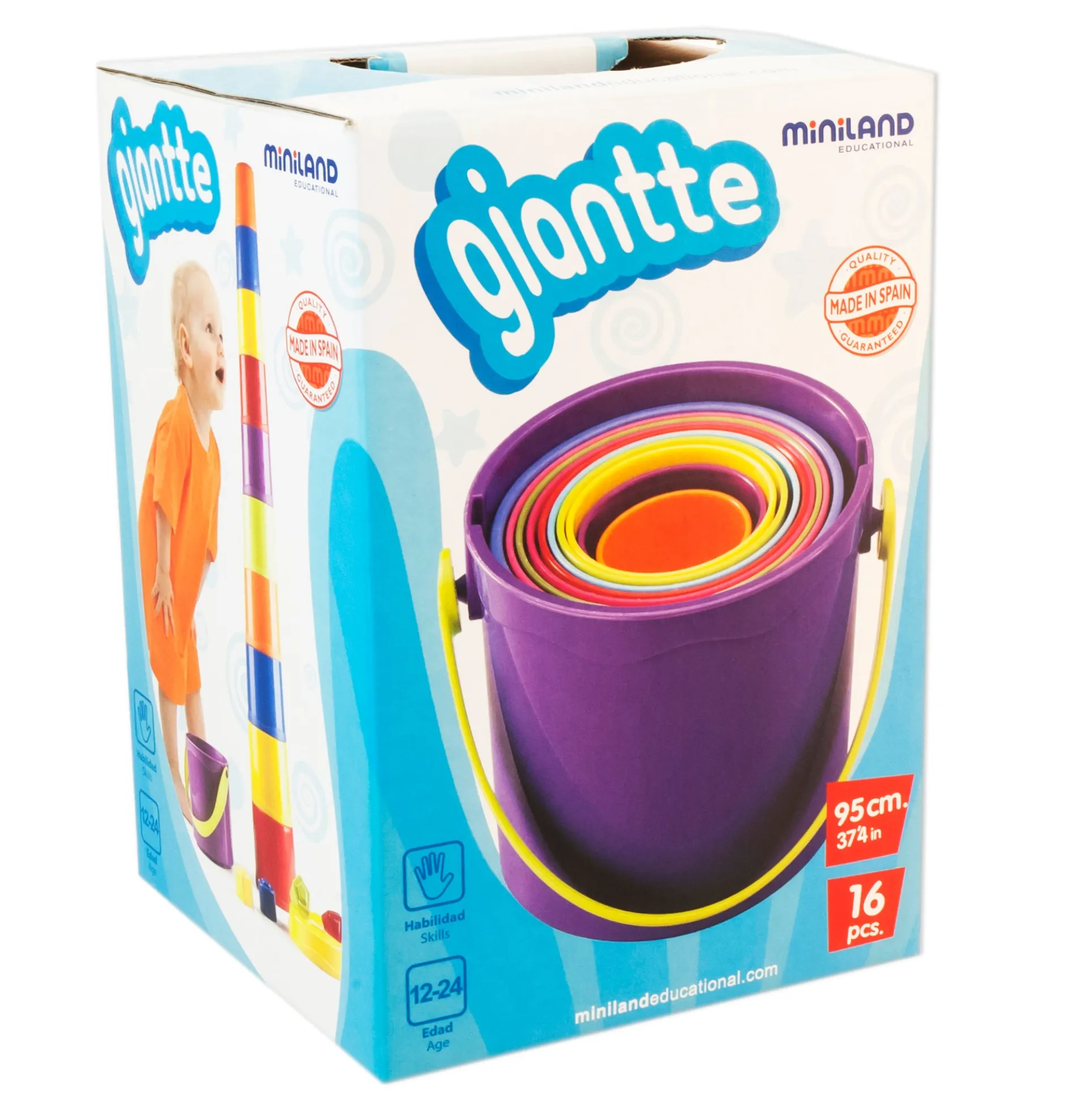 Miniland Educational Giantte Stacking and Nesting Game - 16 Pieces