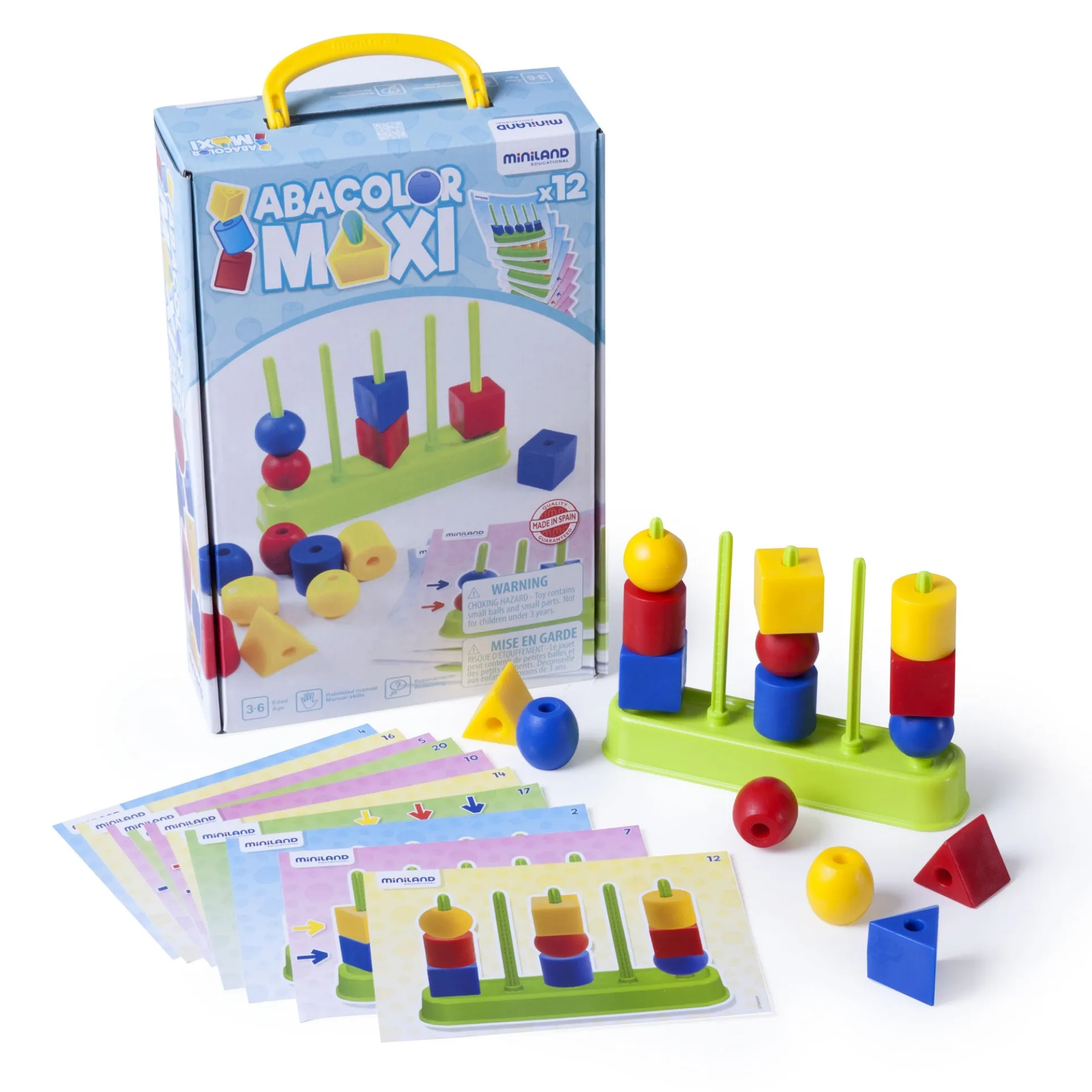 Miniland Educational Abacolor Maxi - Colorful Math Learning Blocks