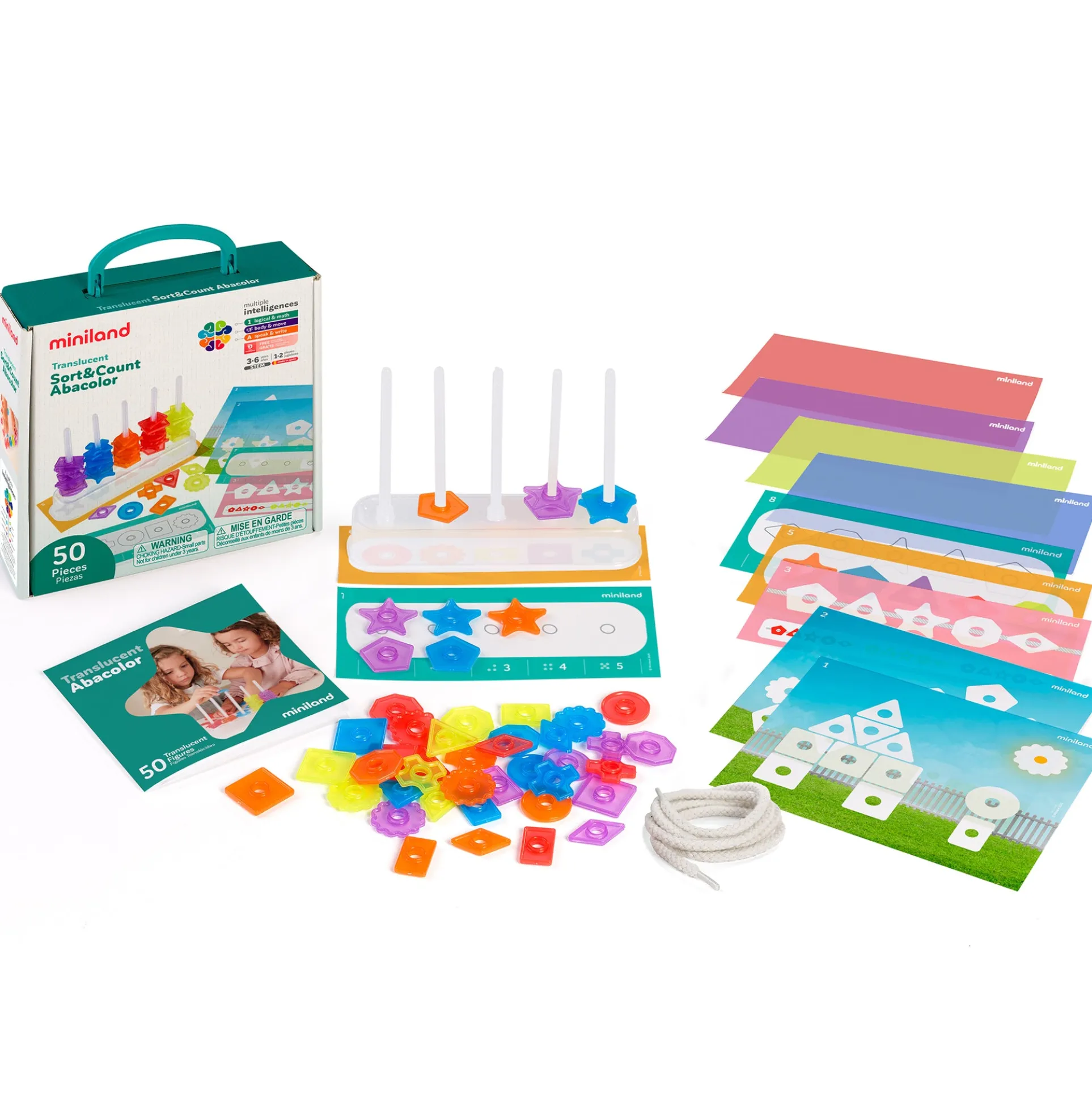 Miniland Educational Translucent Sort & Count Abacolor - Interactive Learning Toy