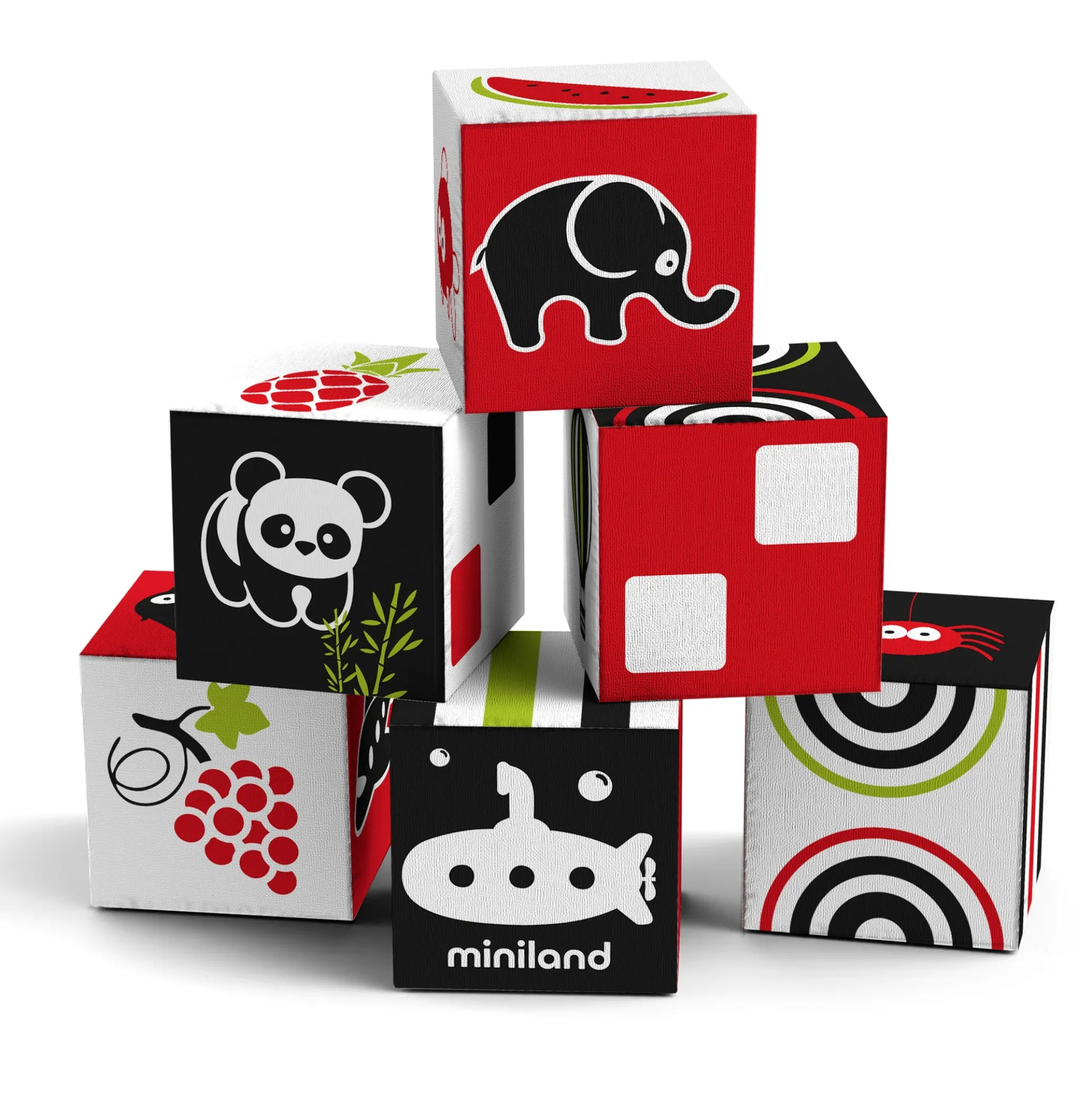 Miniland Educational First Senses - 6 Soft Pattern Cubes Set