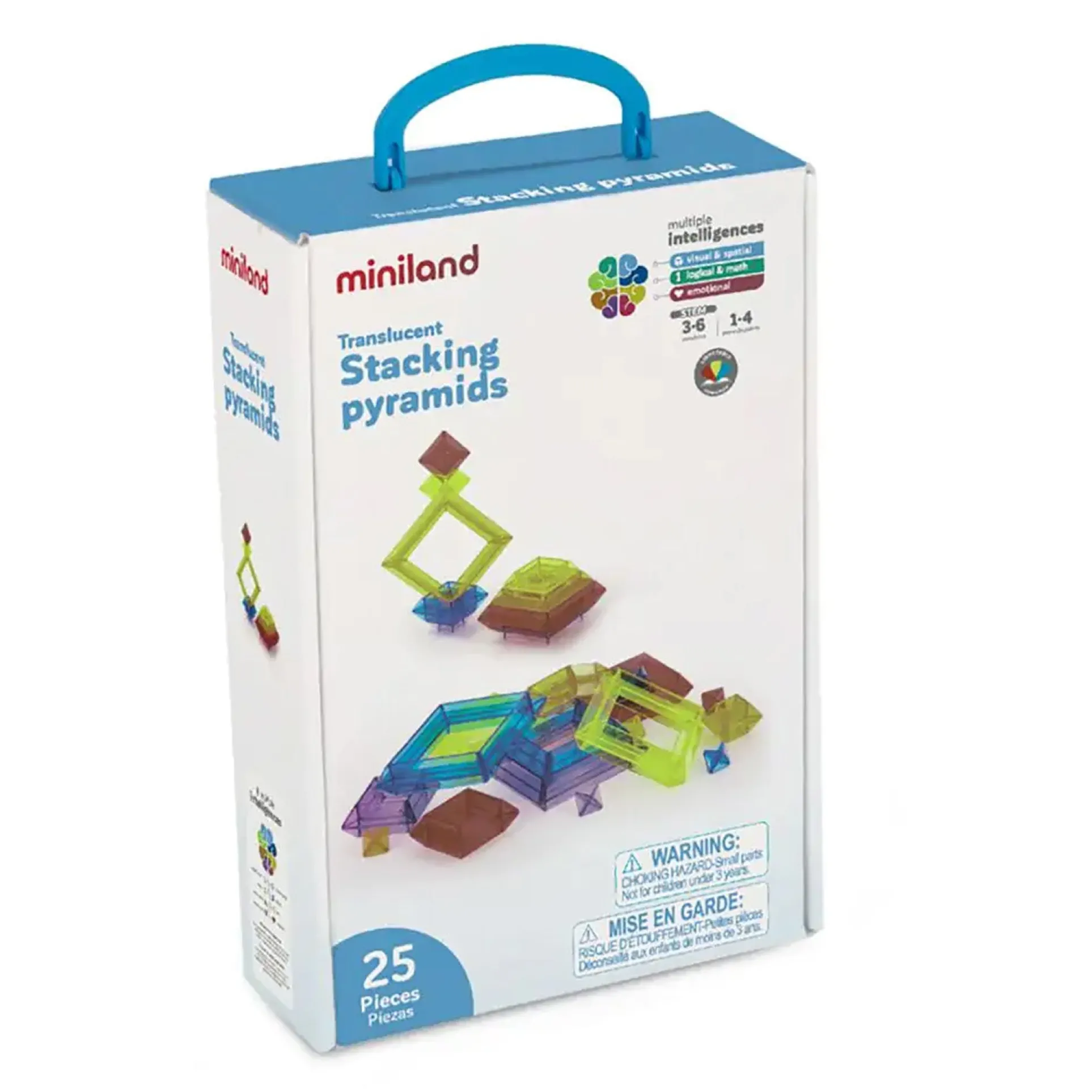 Miniland Educational Translucent Stacking Pyramids - STEM Learning Toy