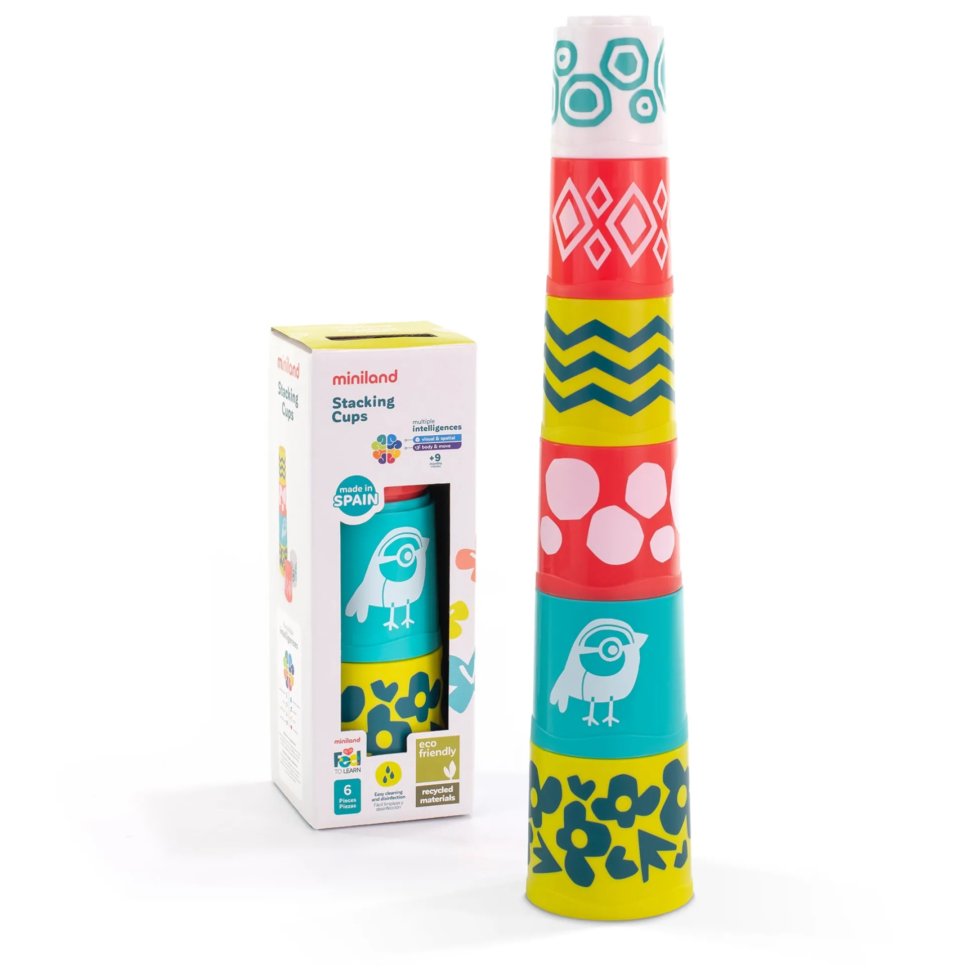 Miniland Feel to Learn - Eco-Friendly Stacking Cups