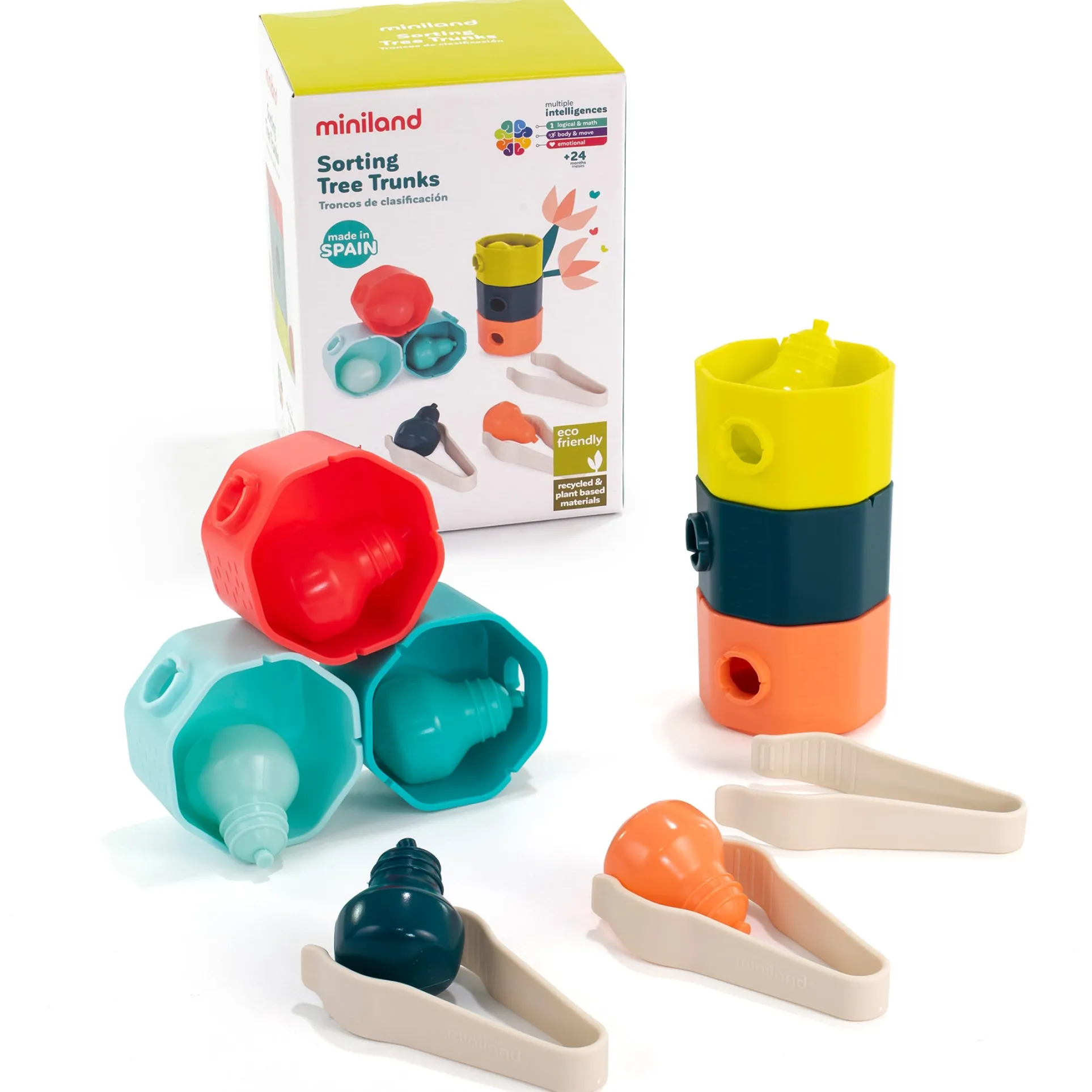 Miniland Feel to Learn: Sorting Tree Trunks - Color-Sorting Eco Game