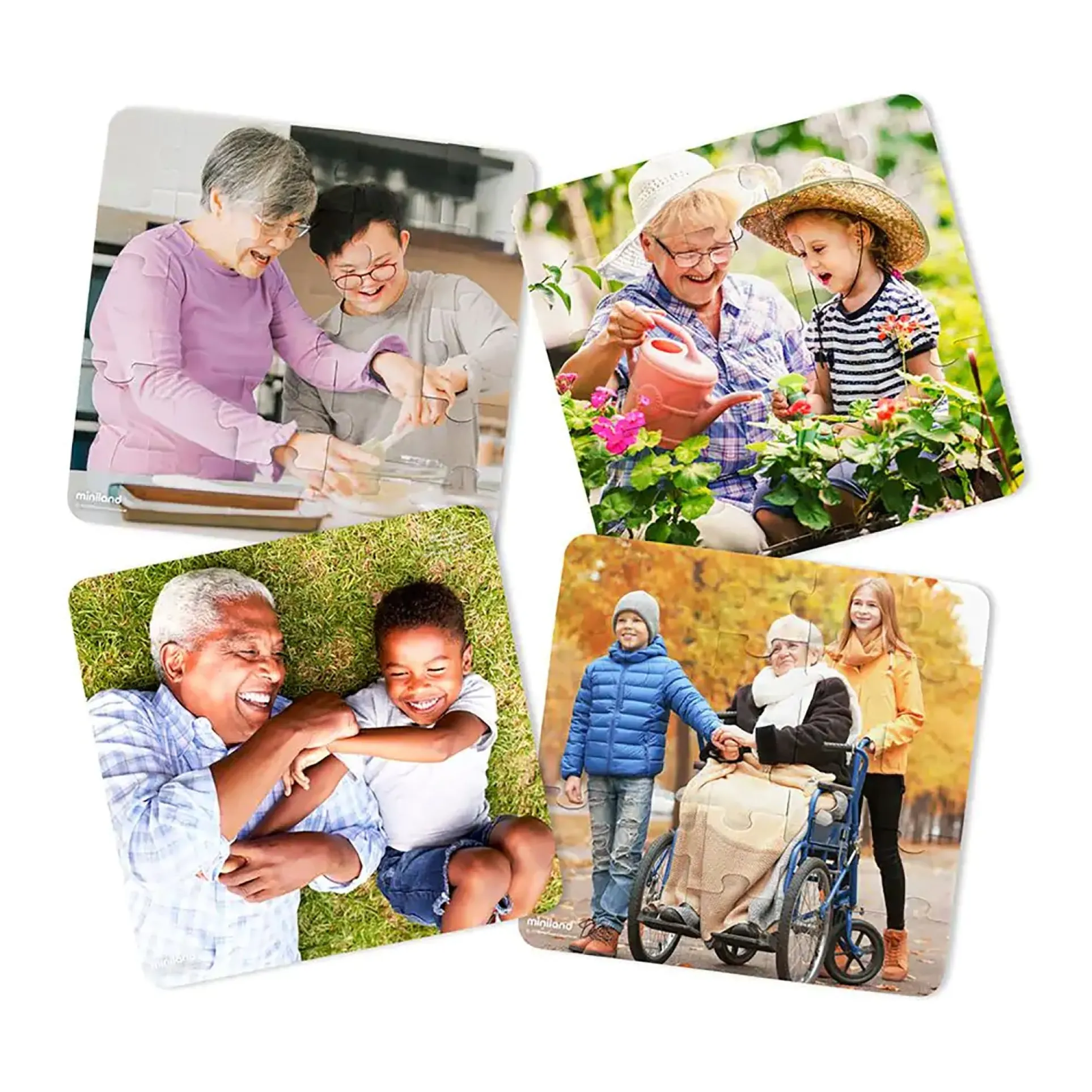 Miniland Grandparents Diversity 4-Pack Jigsaw Puzzles - 25 pc