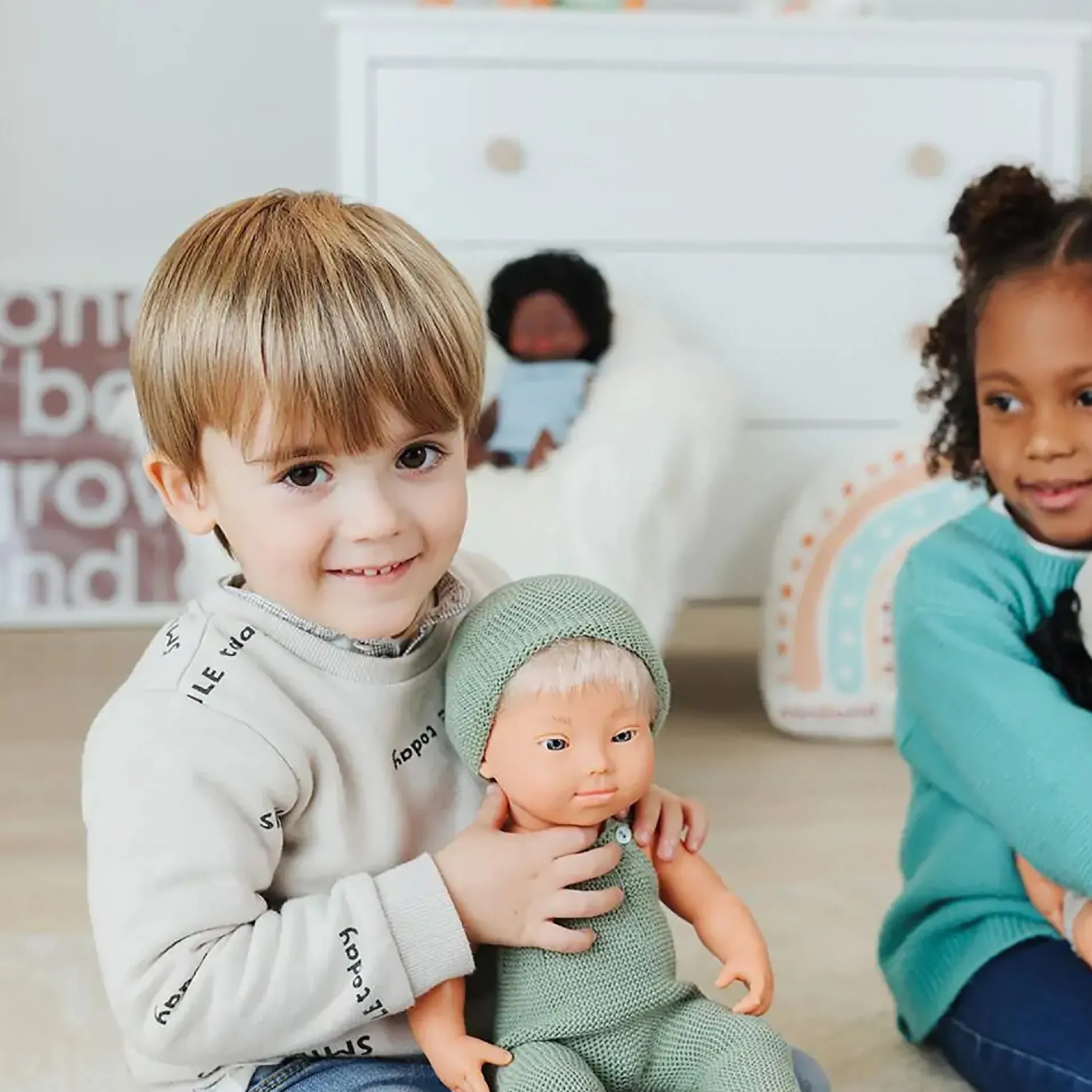 Miniland Knitted Outfit & Beanie for 15" Dolls - Eco-Friendly