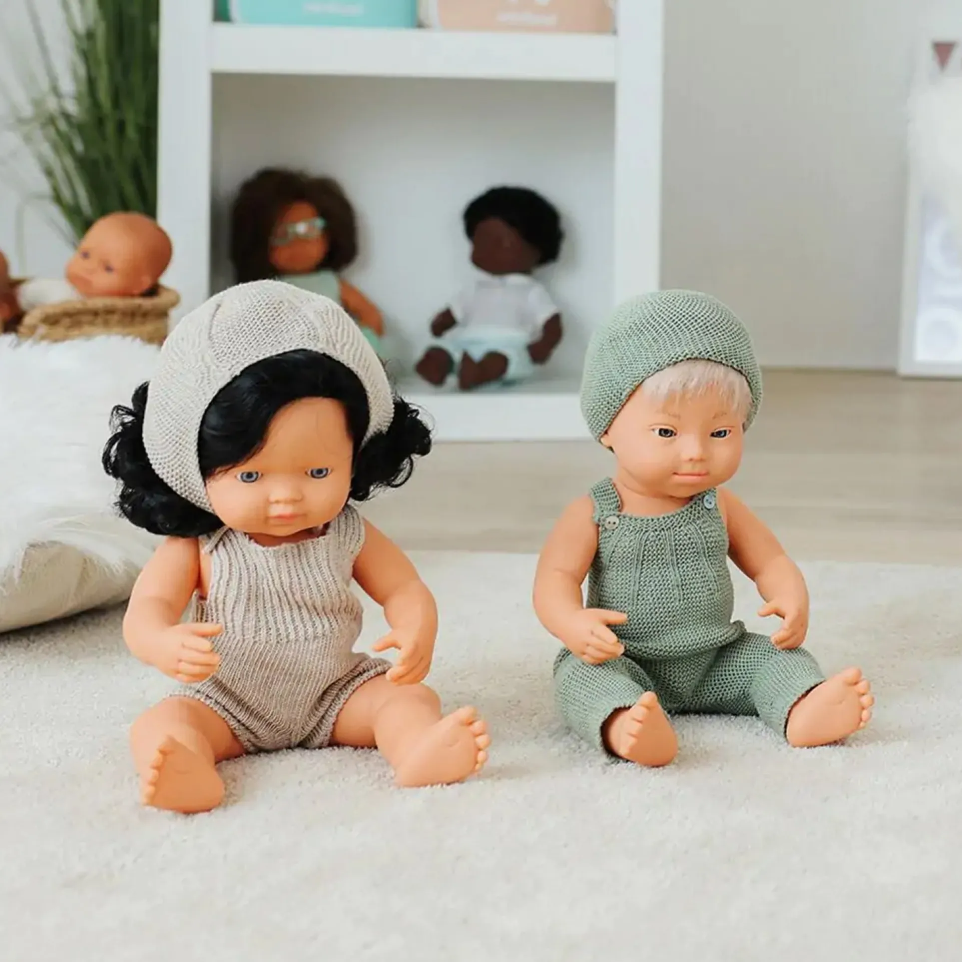 Miniland Knitted Outfit & Beanie for 15" Dolls - Eco-Friendly