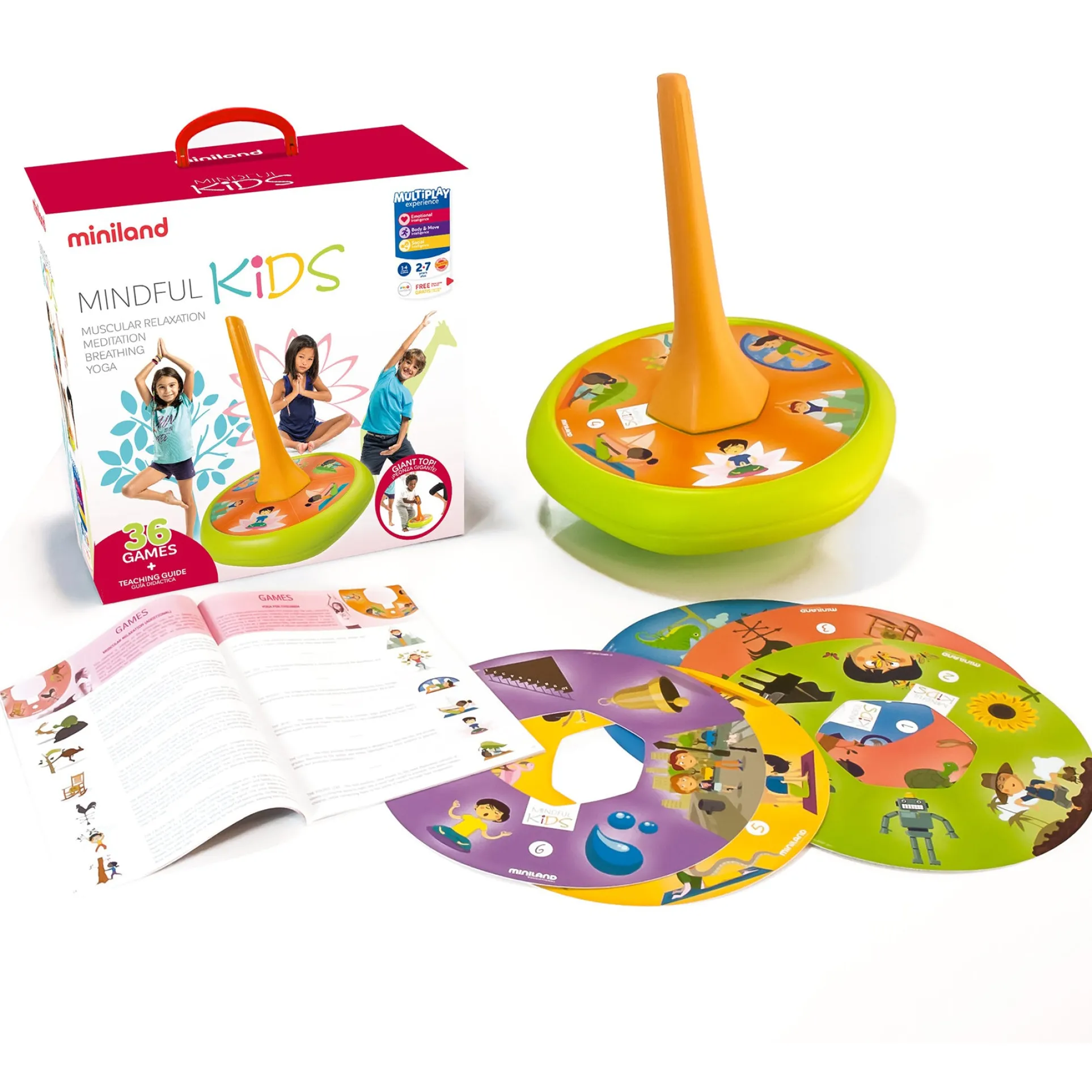 Miniland Mindful Kids - Giant Mindfulness Spinning Top - Multitheme