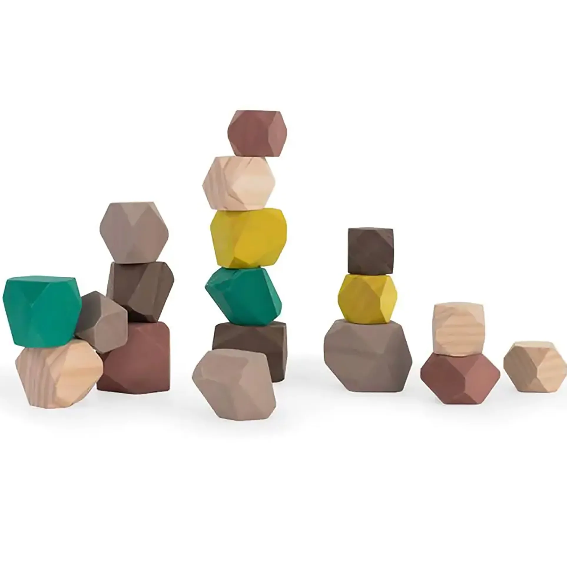 Miniland Towering Wooden Stones - 18-Piece Eco-Friendly Building Set