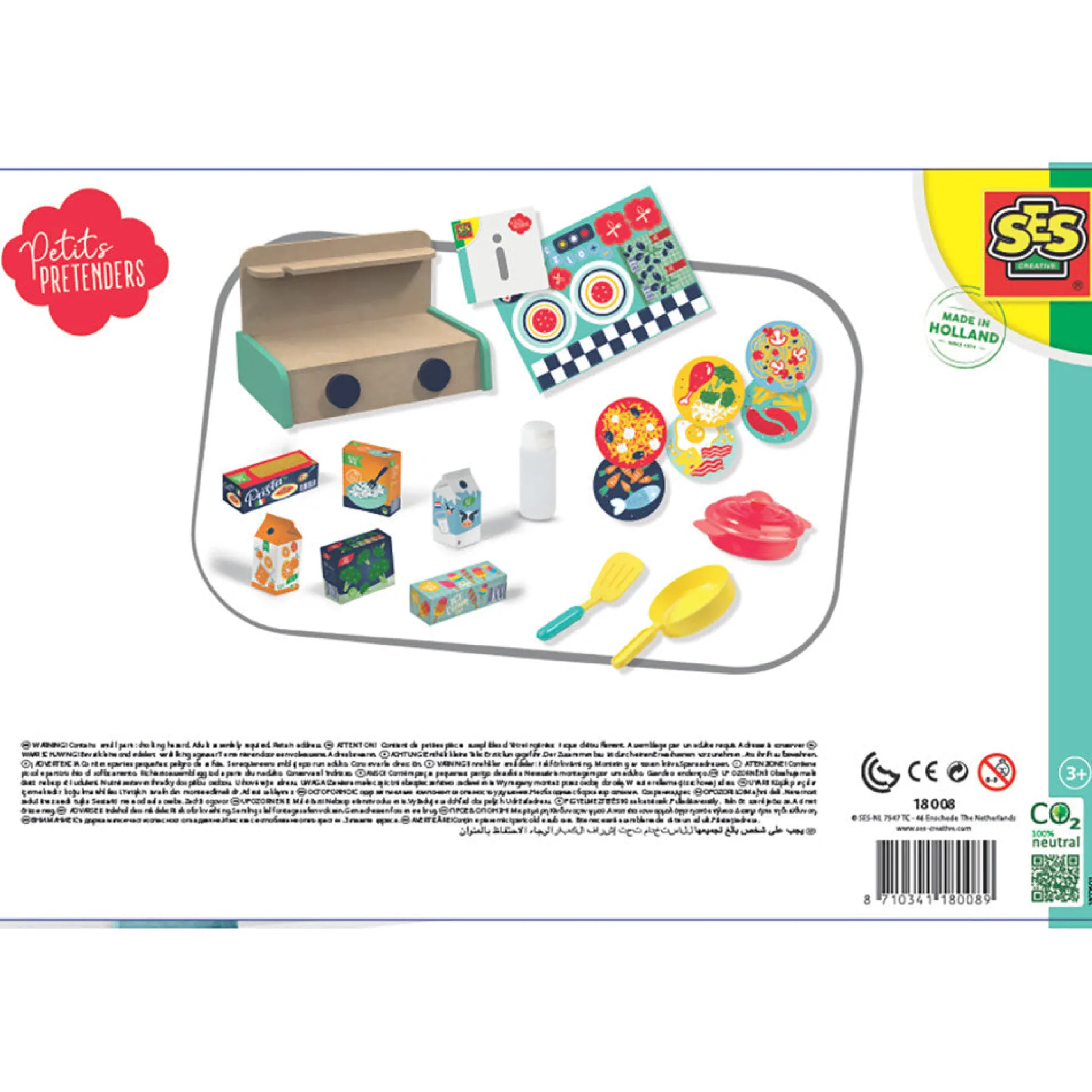 SES Creative Wooden Kitchen Play Set - 16-Piece Pretend Play Collection