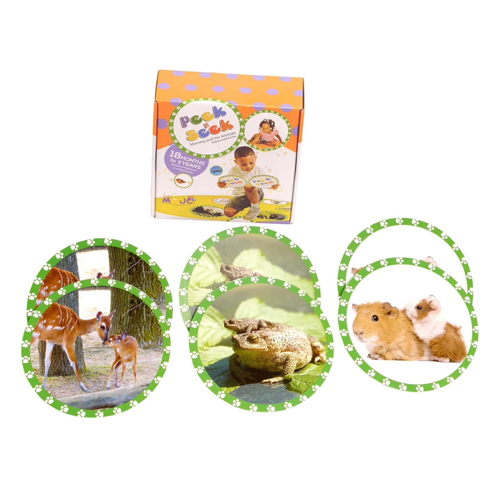 MOJO Seek and Peek Mommy and Me Animal Memory Match Game