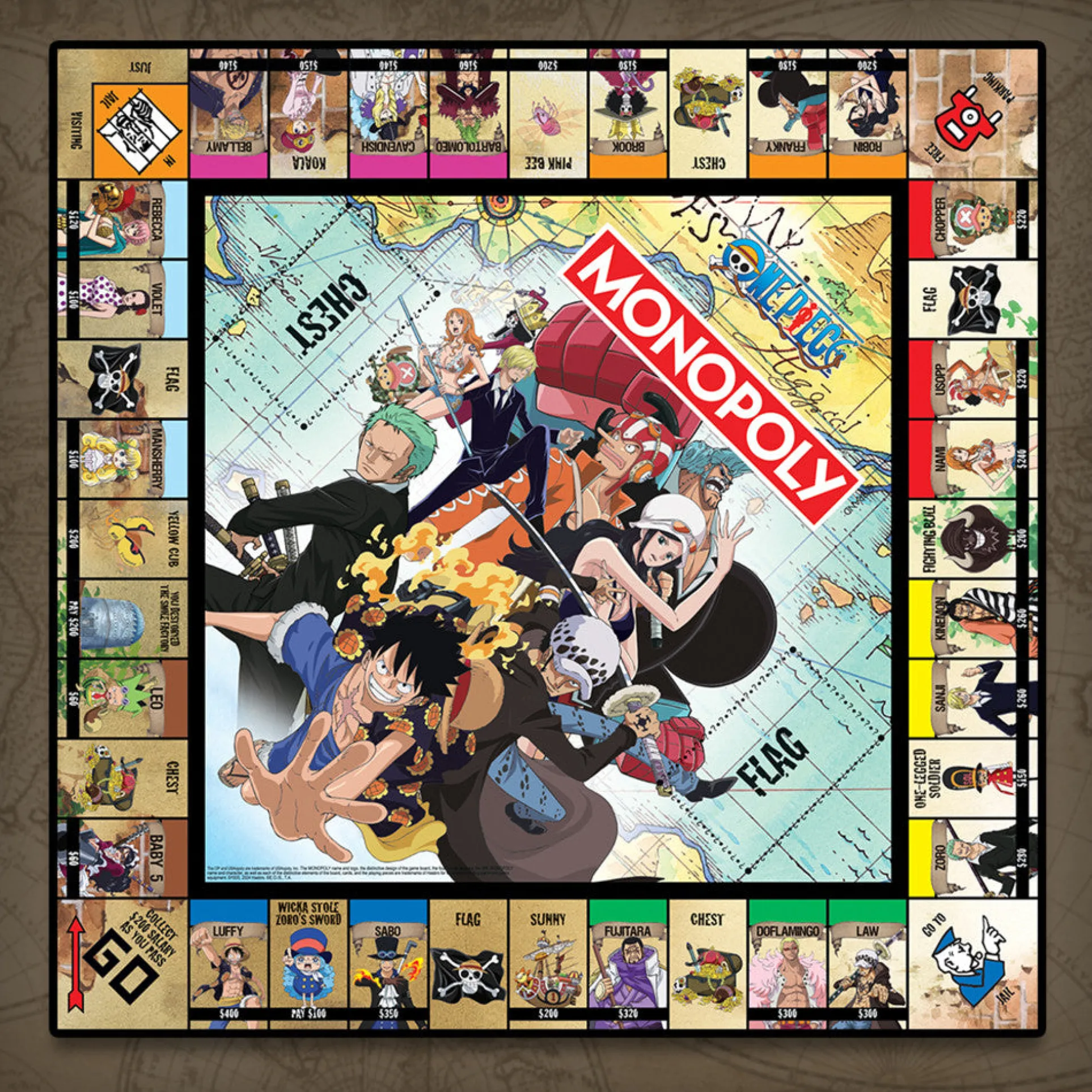 MONOPOLY One Piece Dressrosa Edition - Collectible Board Game, Ages 8+