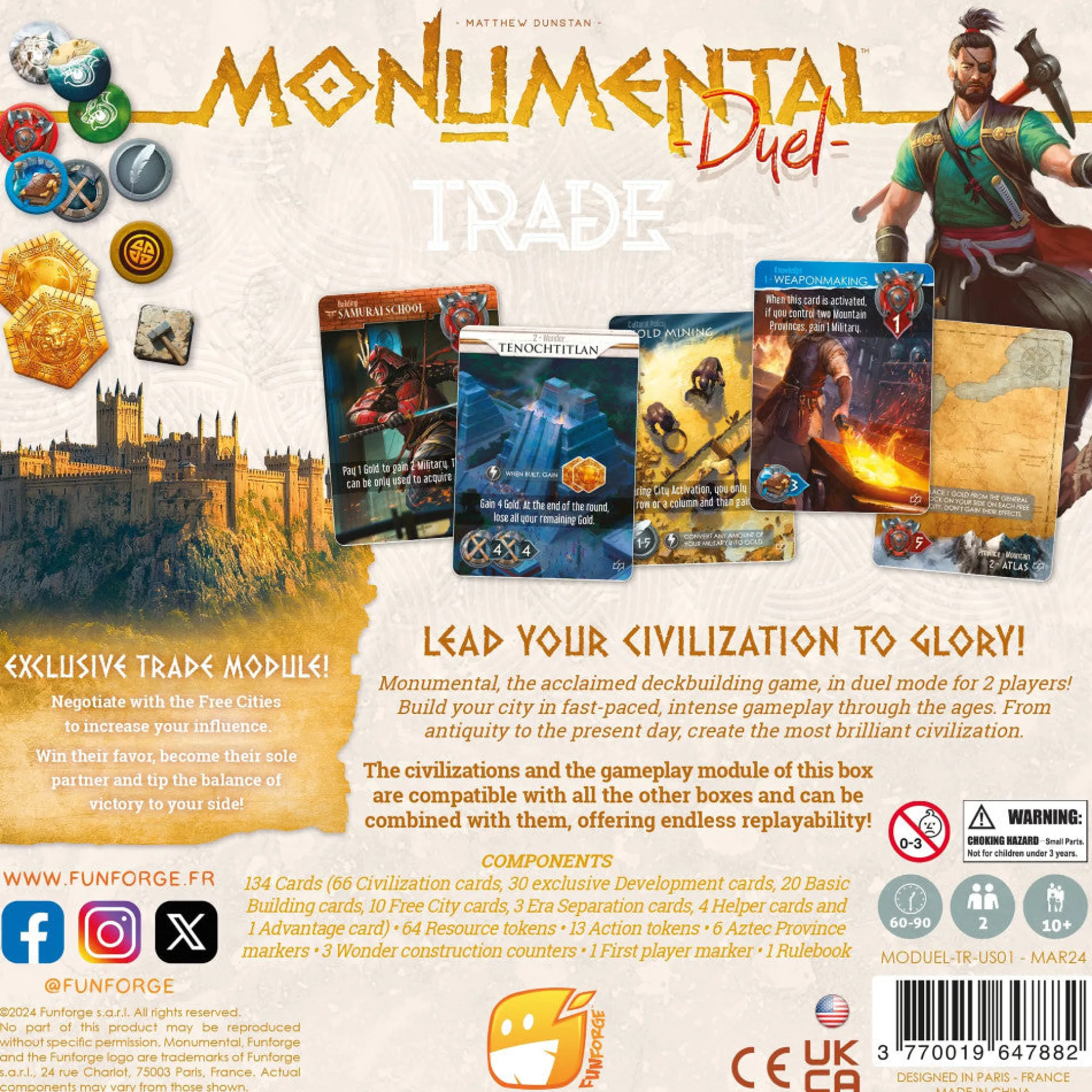 Monumental Duel: Trade - Epic Civilization Board Game for Two
