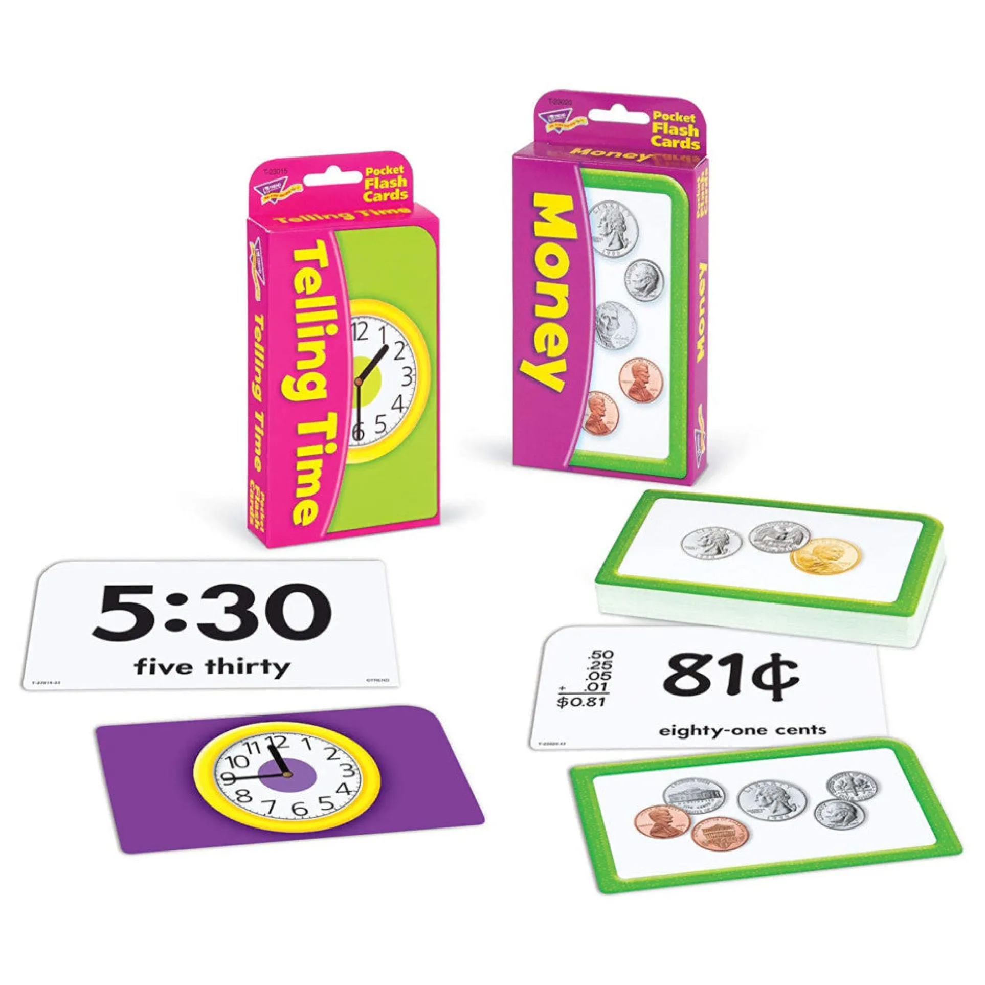 Educational Time & Money Mastery Flash Cards Bundle