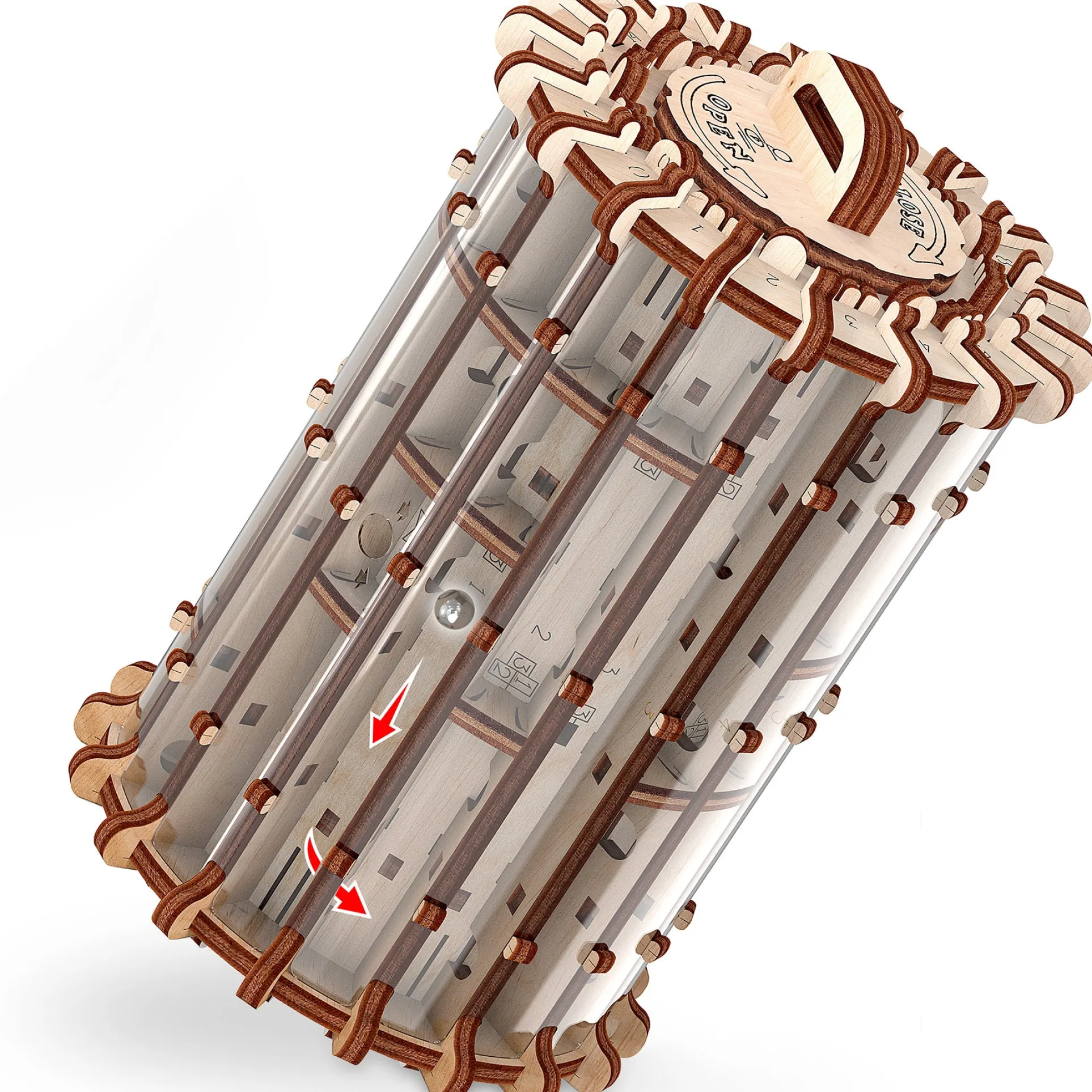 Mr.PLAYWOOD 3D Wooden Labyrinth STEM Puzzle - Cryptex Inspired