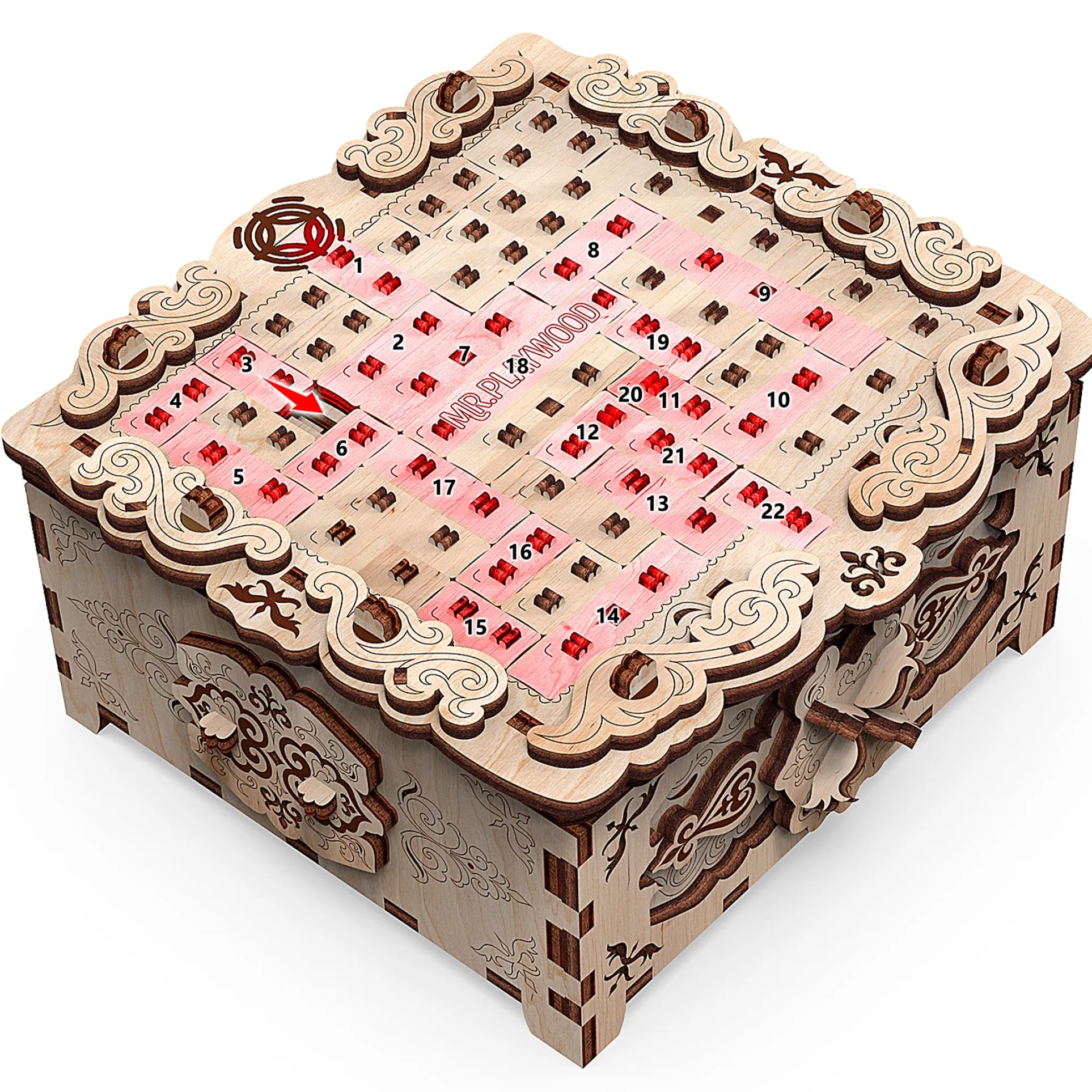 Mr.PLAYWOOD Secret Box Floral Fantasy 3D Wooden STEM Puzzle