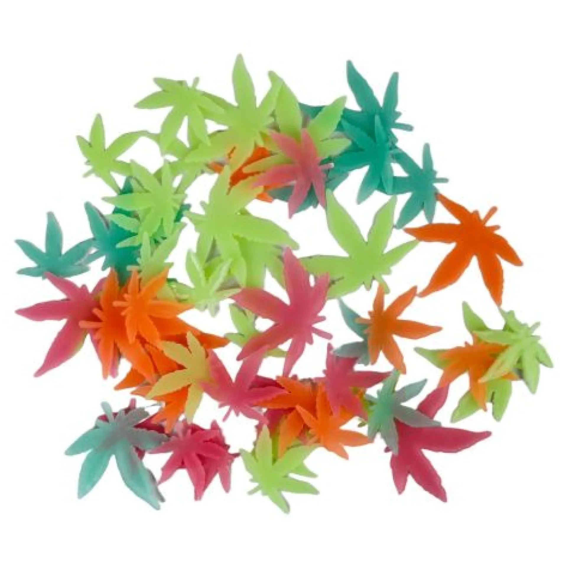 Multicolor Glow Pot Leafs Decorative Stickers
