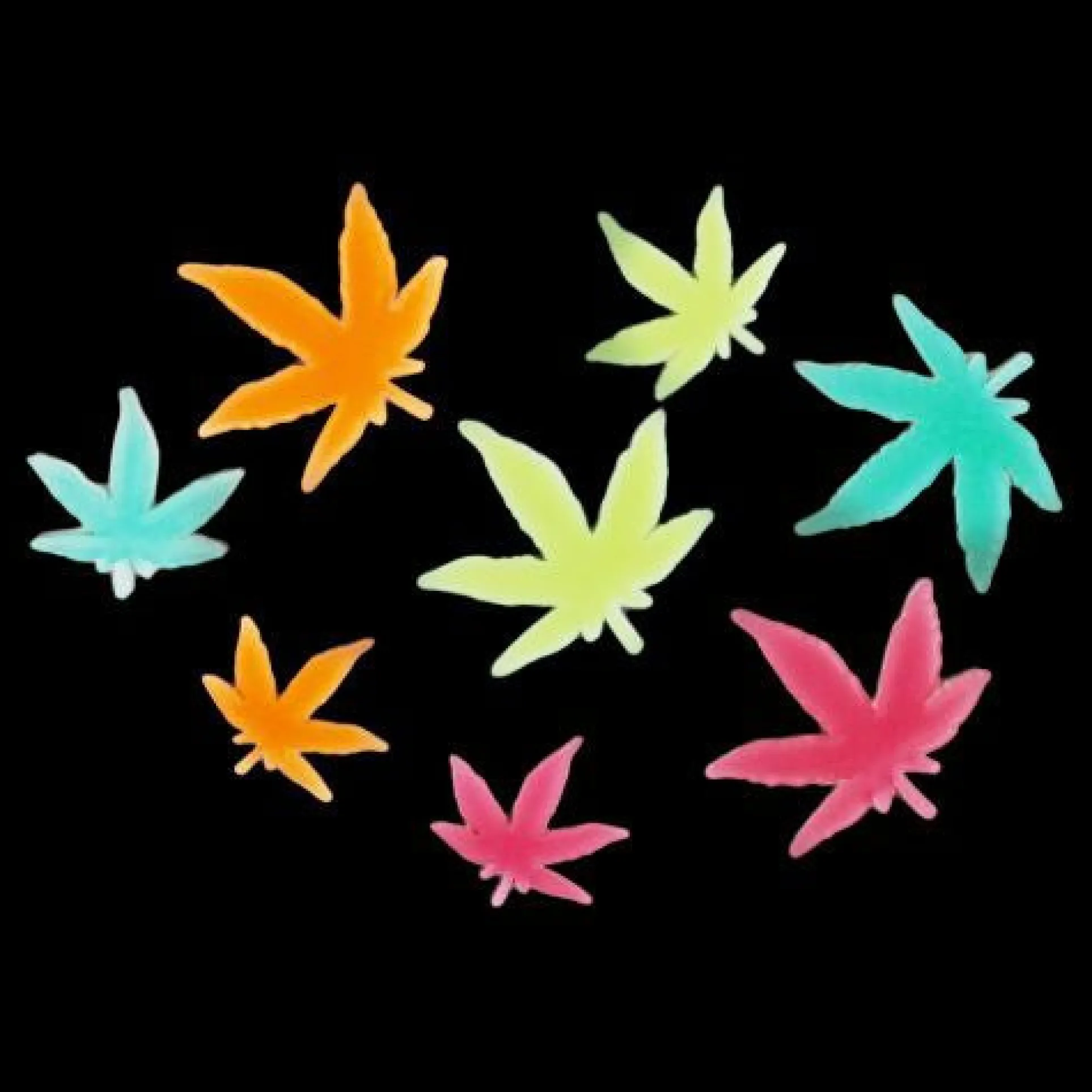 Multicolor Glow Pot Leafs Decorative Stickers