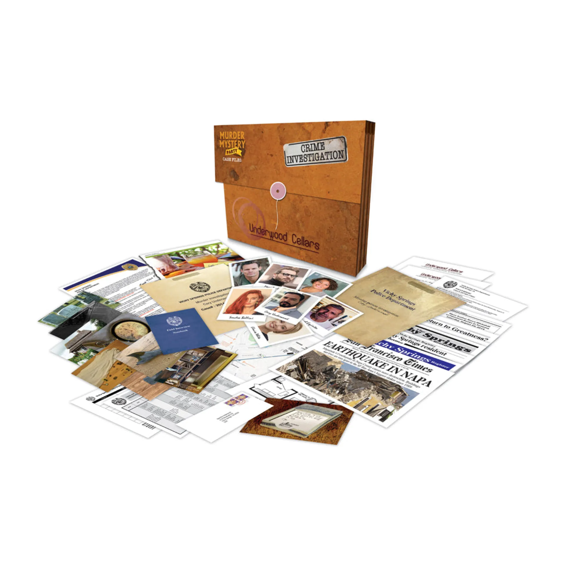 Murder Mystery Party Case Files: Underwood Cellars Interactive Detective Game