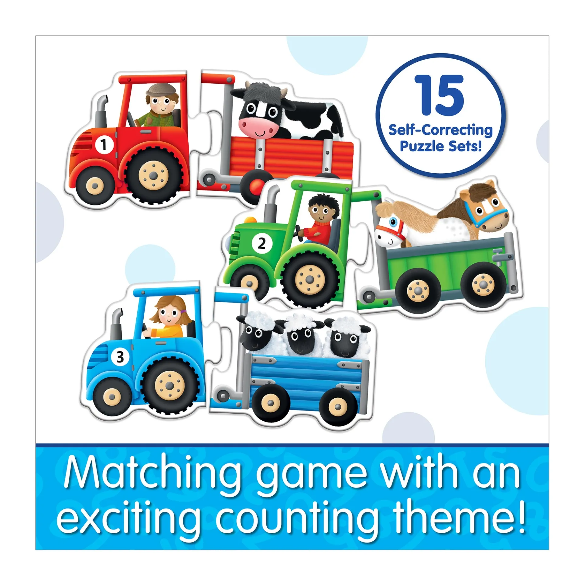 My First Match It! Tractors & Trailers - Colorful Counting Puzzle Set