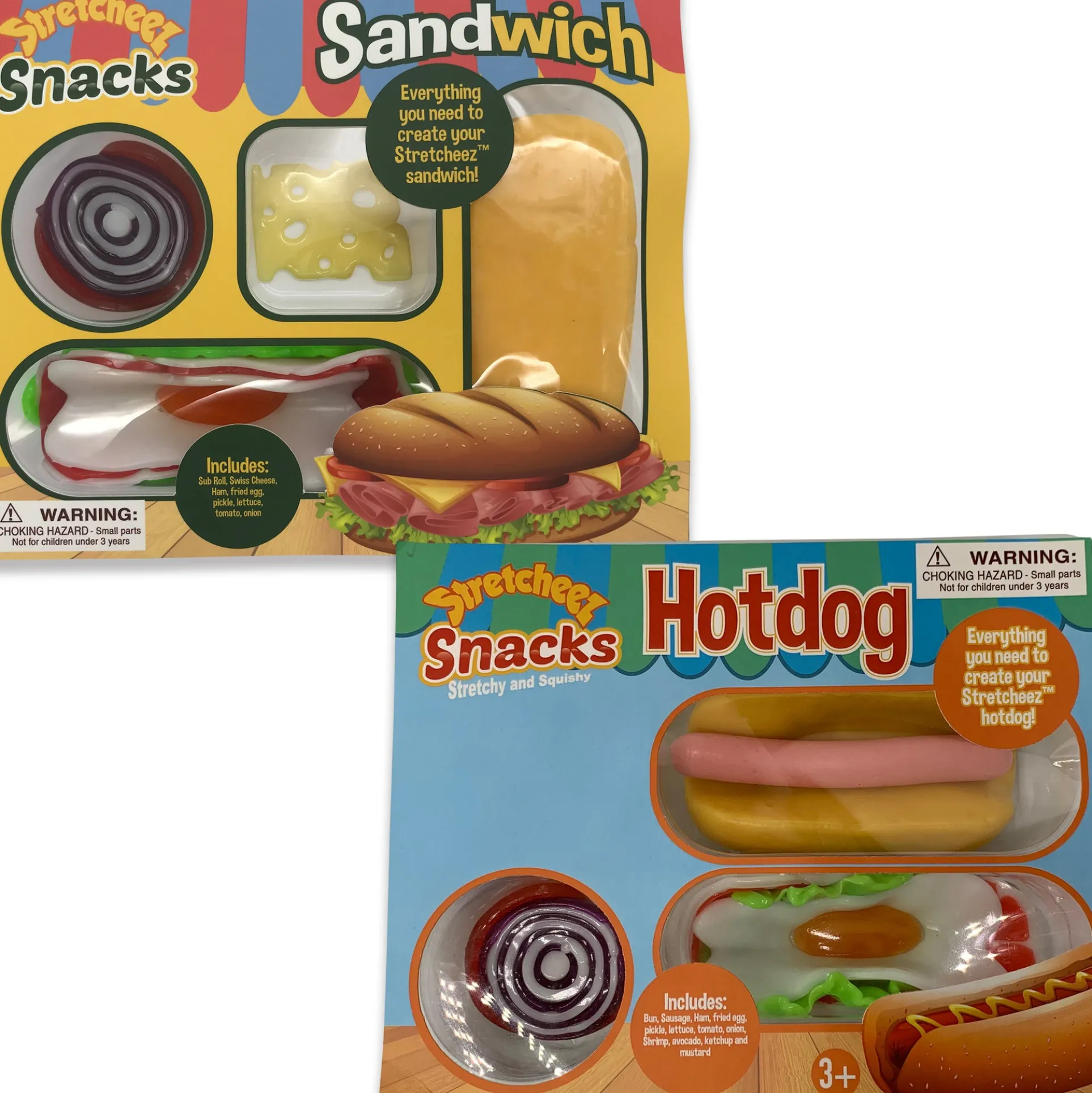 Stretcheez Snacks 2pk Mystery Combo: Breakfast, Sandwich, Hotdog Sets for Kids 3+