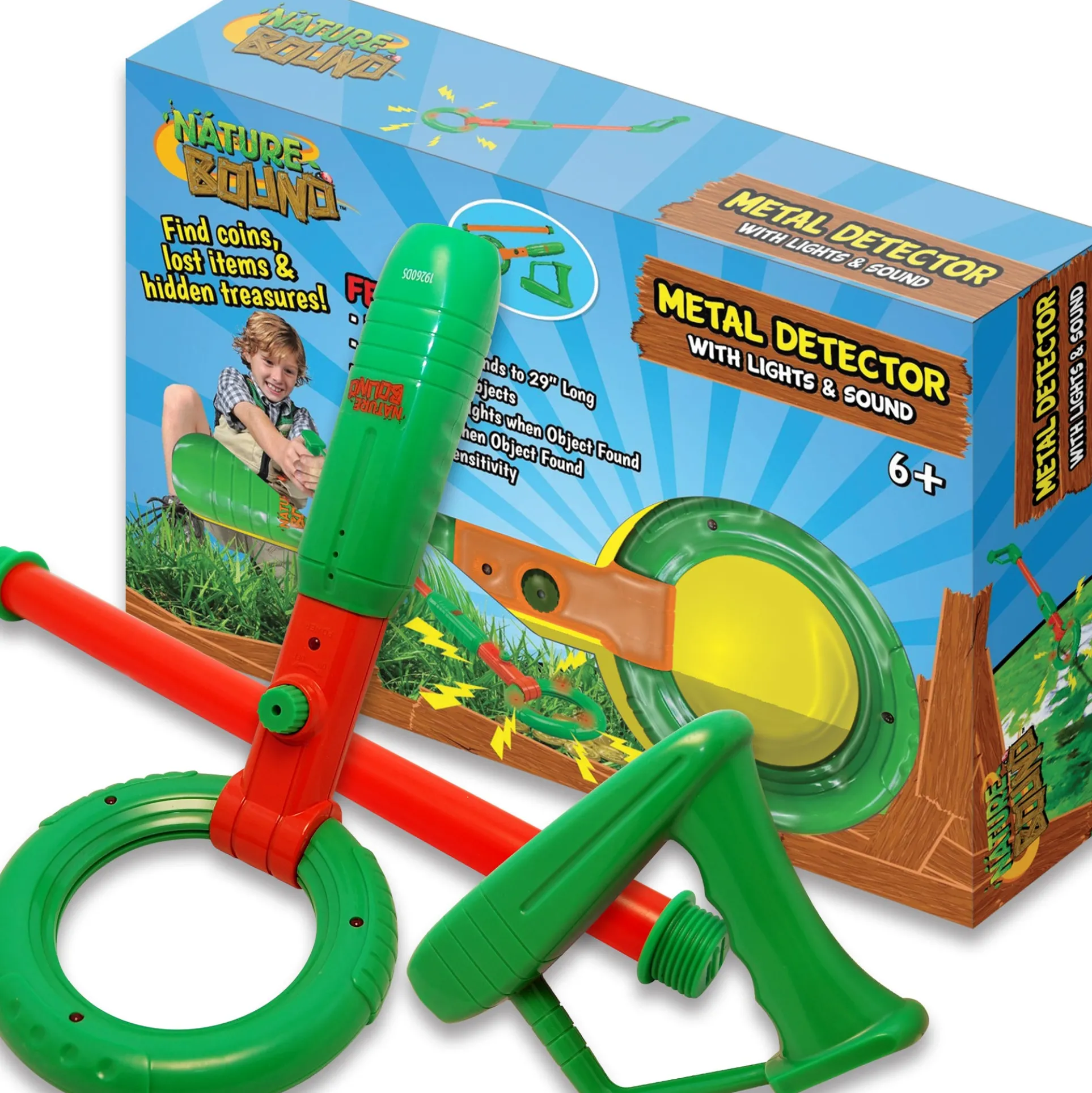 Nature Bound Green-Orange Treasure Finder Metal Detector for Kids
