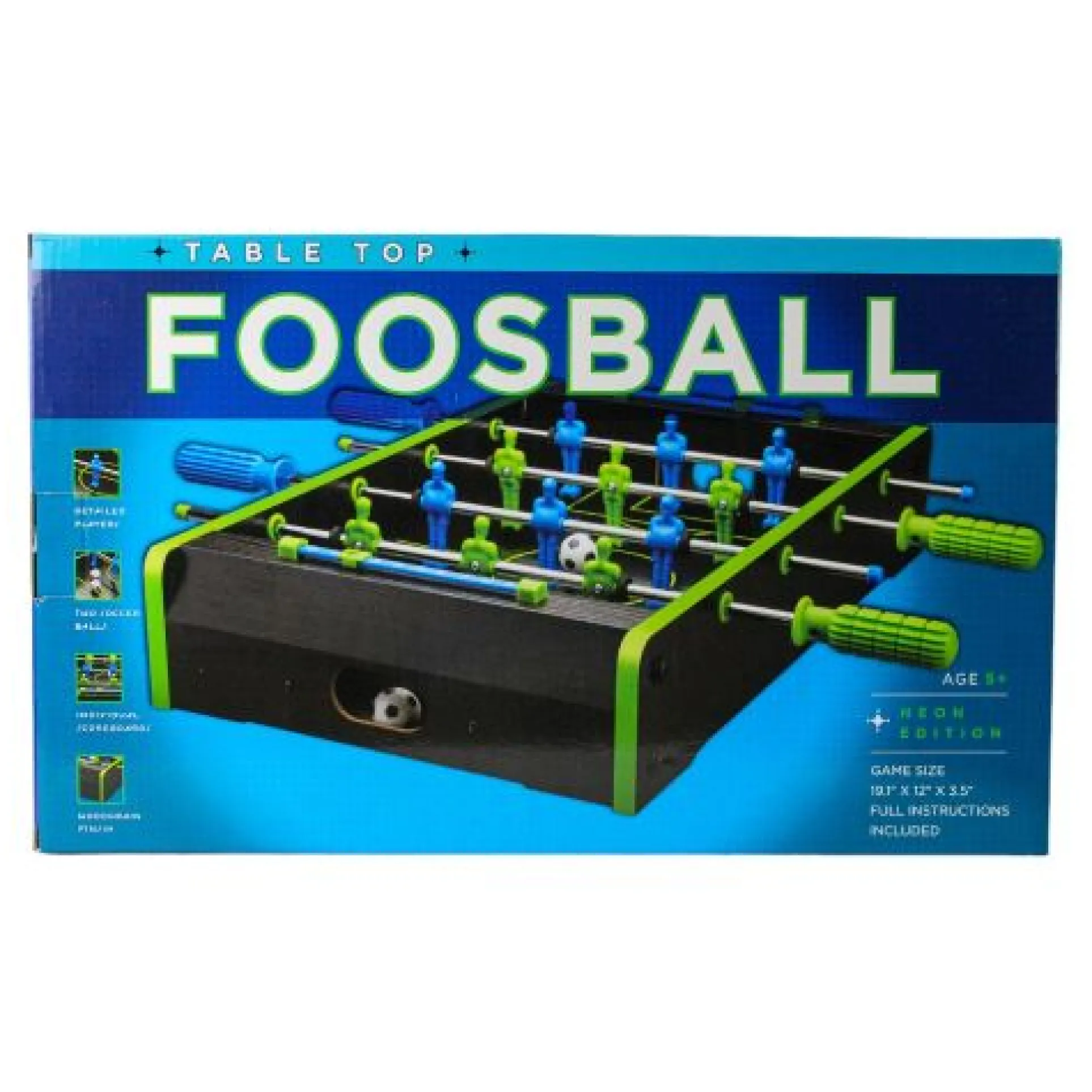 Neon Foosball Tabletop Game - Compact & Colorful Kickoff