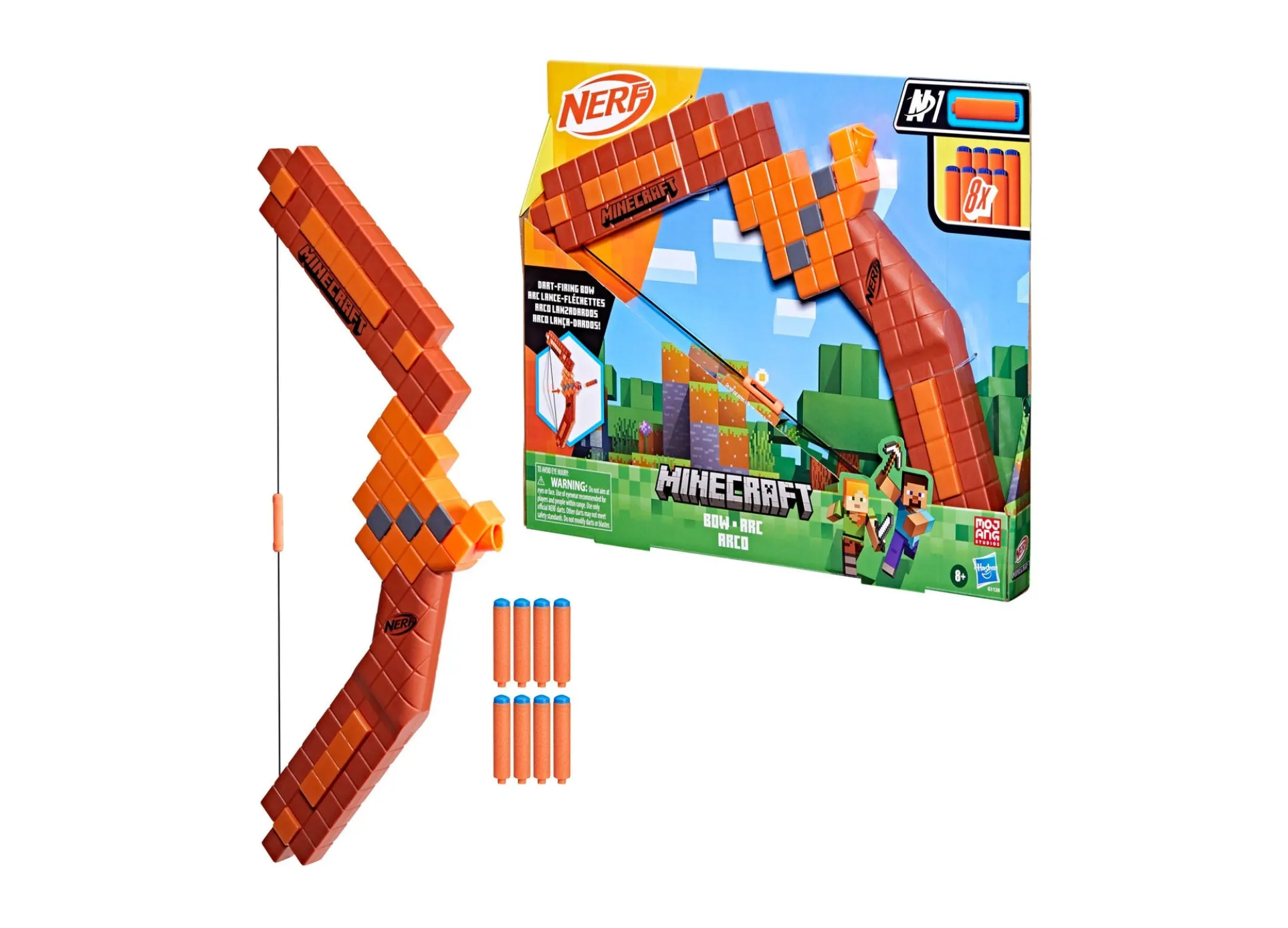Nerf Minecraft Bow Dart Blaster - Iconic Pixelated Design