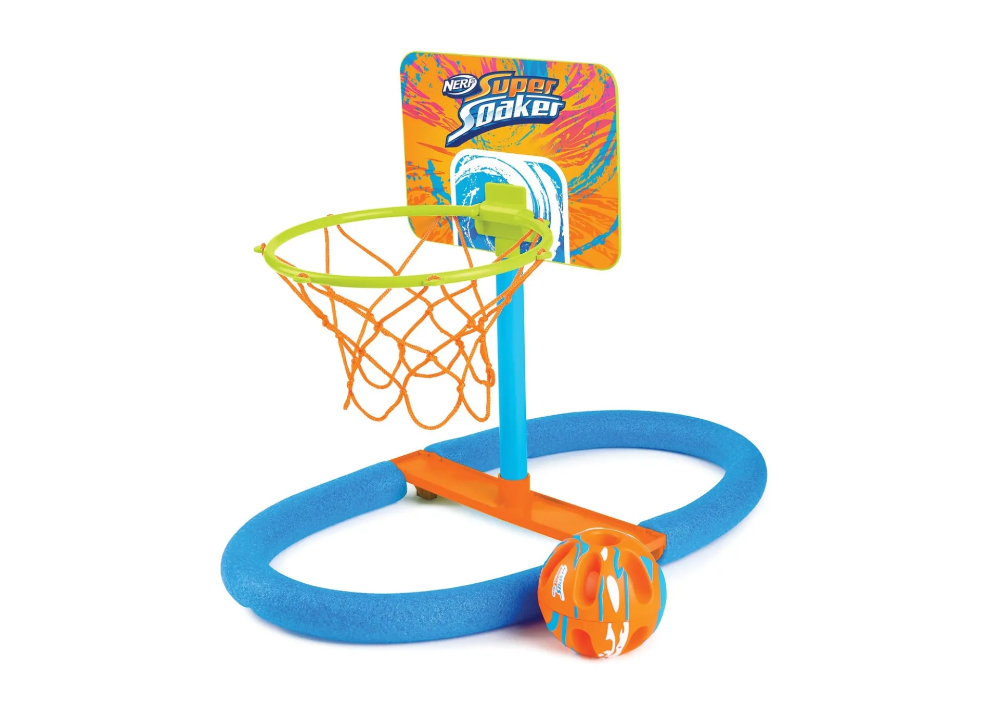 Nerf Super Soaker Dunk It Pool Hoops Set - Inflatable Basketball Game for Poolside Fun