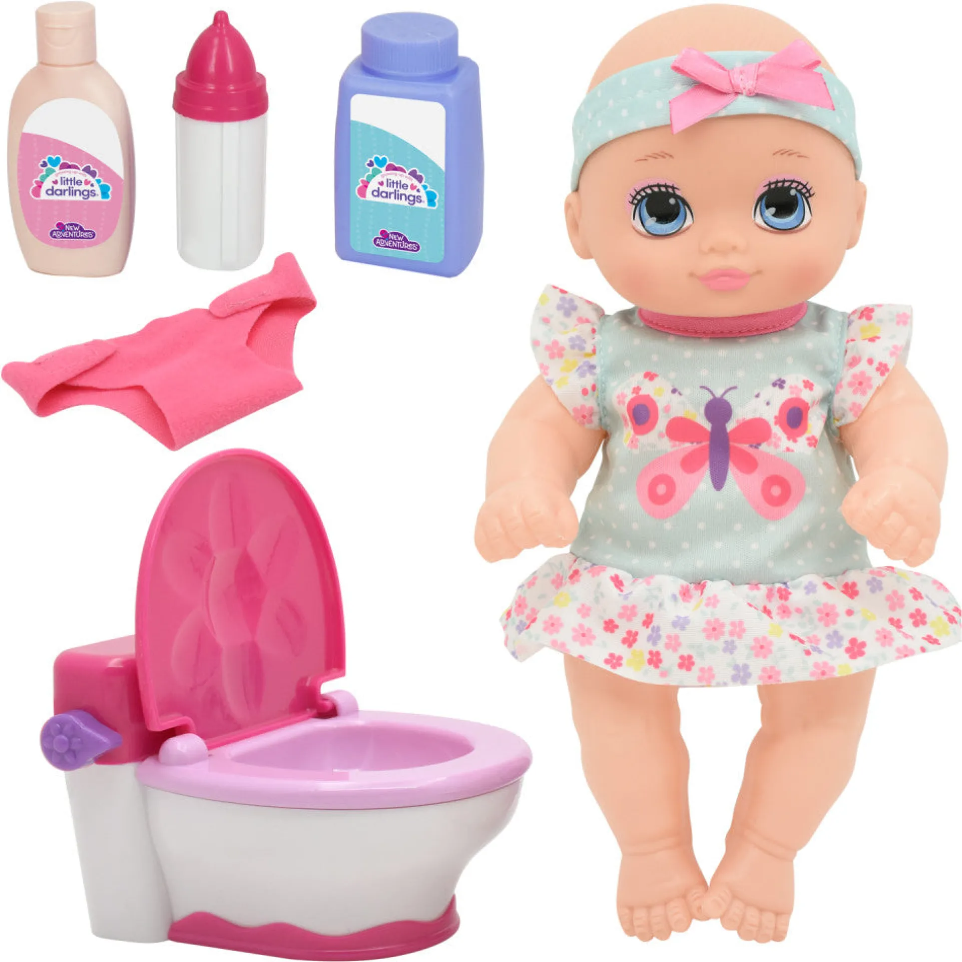 New Adventures Little Darlings - It's My Potty 10 Inch Doll with Chair