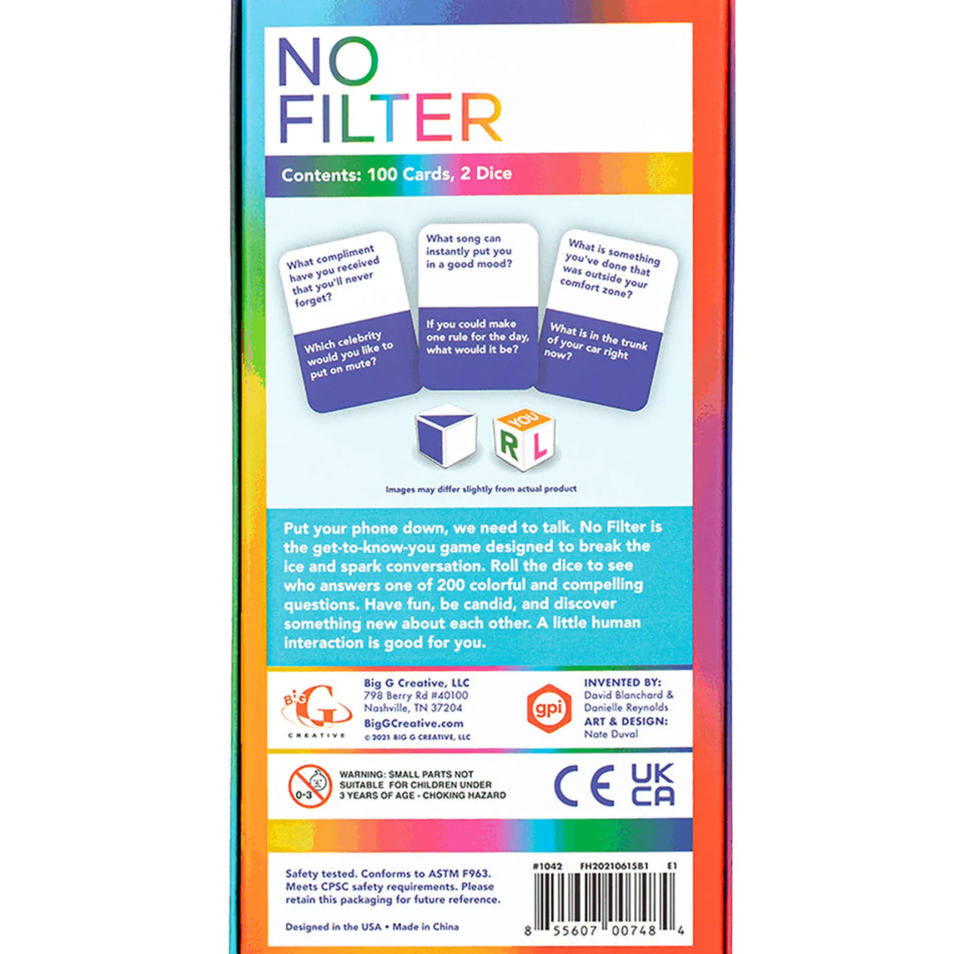 No Filter Candid Conversation Game by Big G Creative, 3+ Players, Ages 12+