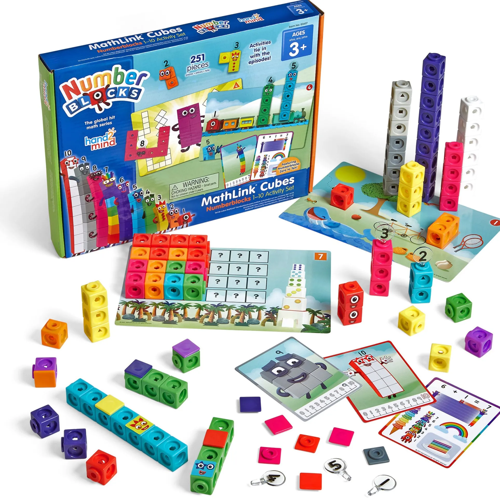 Hand2Mind Numberblocks MathLink Cubes 1-10 Activity Set - Educational Math Toy