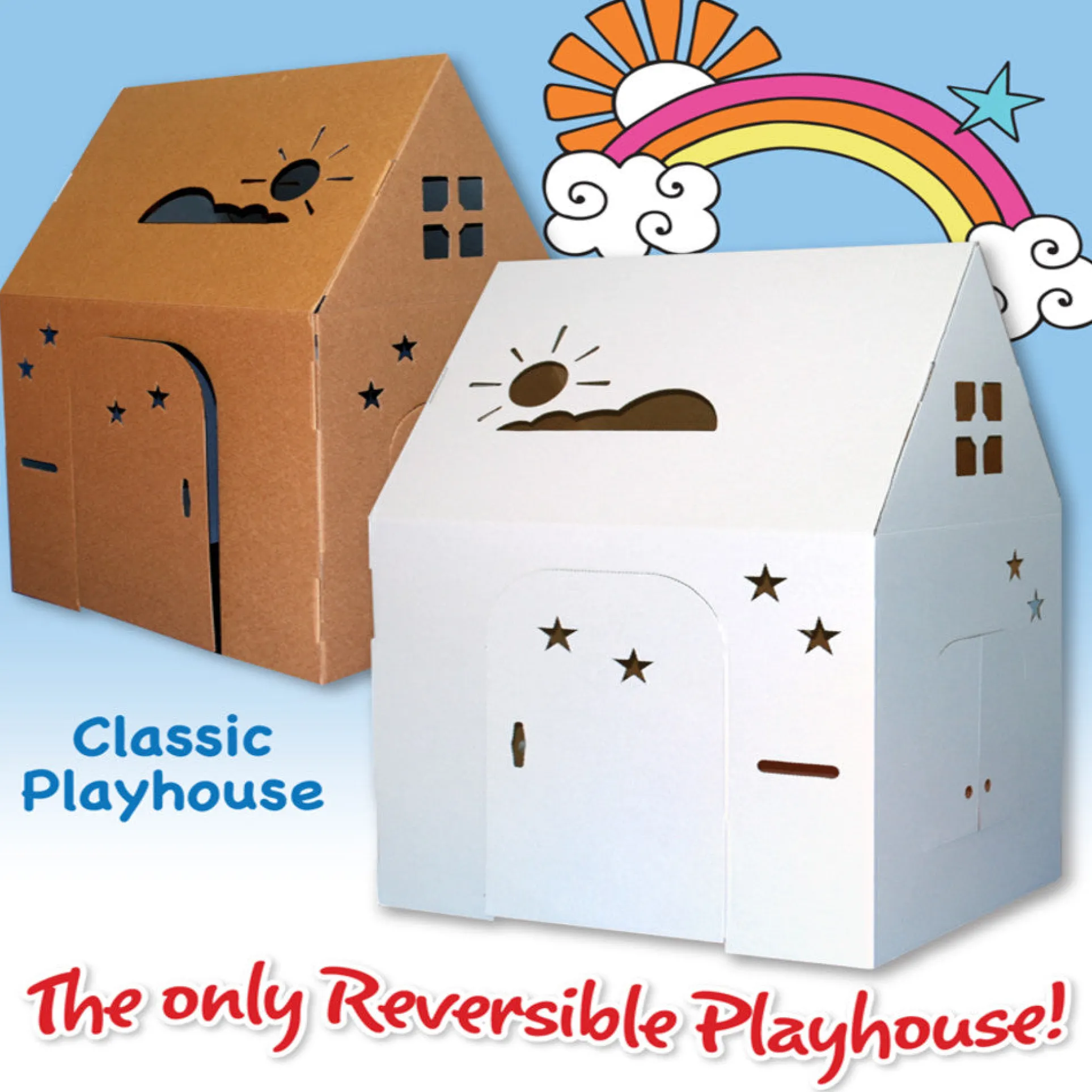 Easy Playhouse Creative Cardboard Fort - Indoor & Outdoor Art Fun