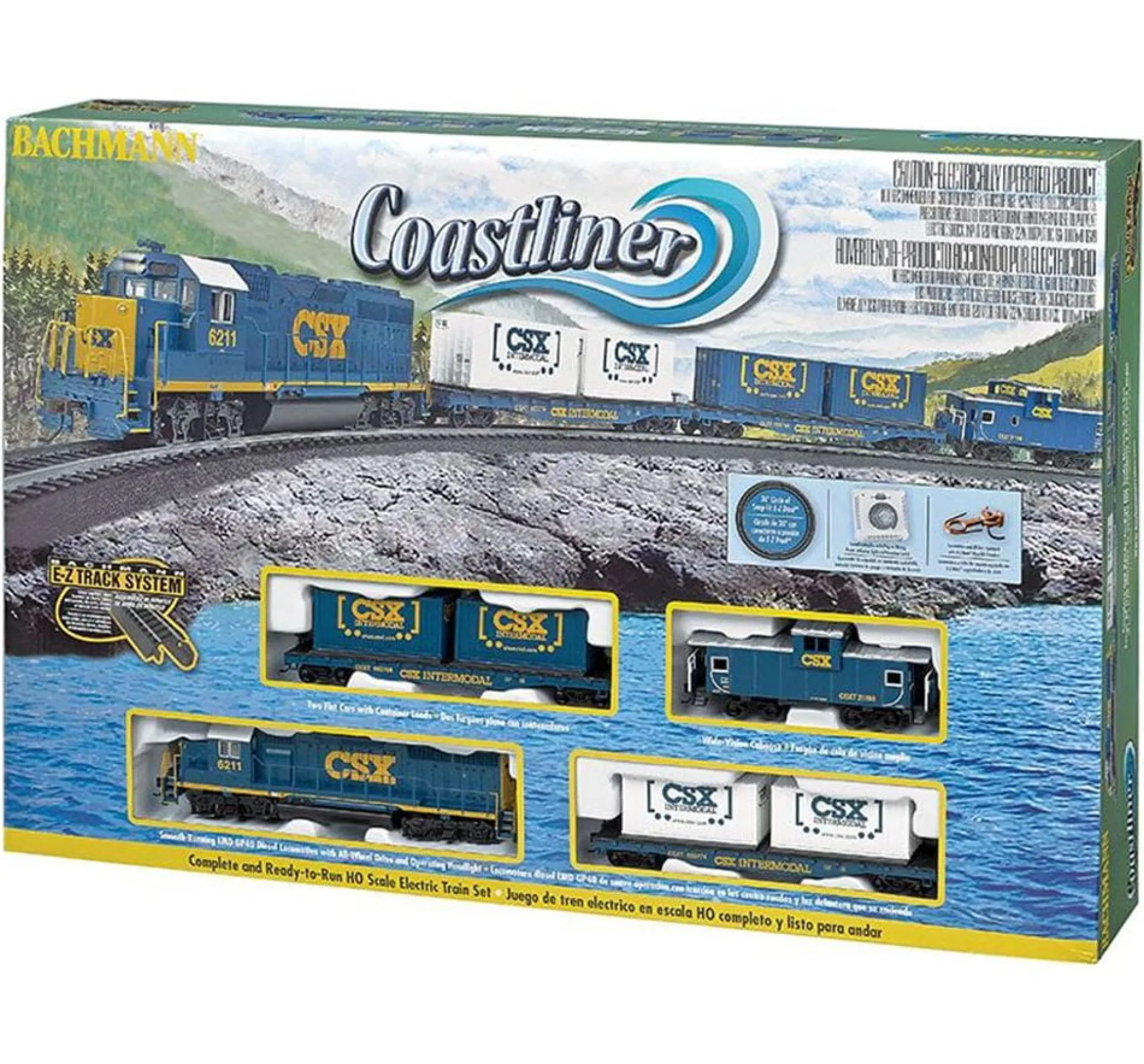 Bachmann Trains - Coastliner HO Scale Ready To Run Electric Train Set