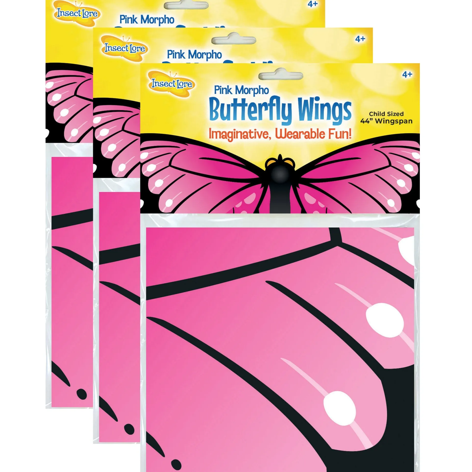 Insect Lore 3-Pack Dress-Up Morpho Butterfly Wings – Pink