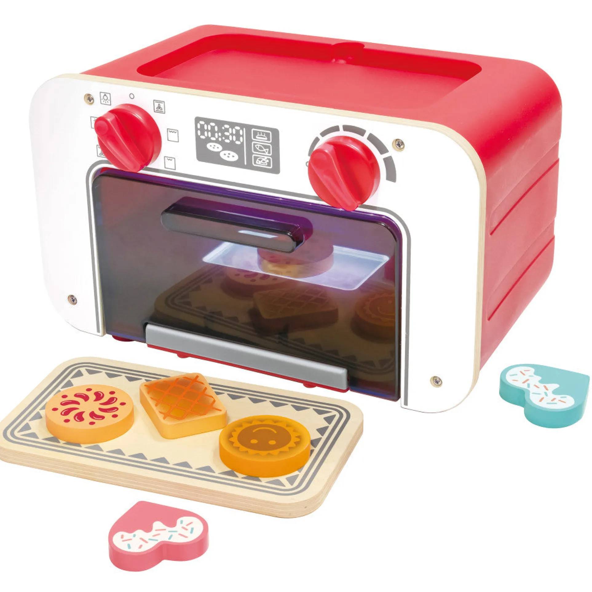 Hape My Baking Oven Playset with Magic Color-Changing Cookies - Red & White